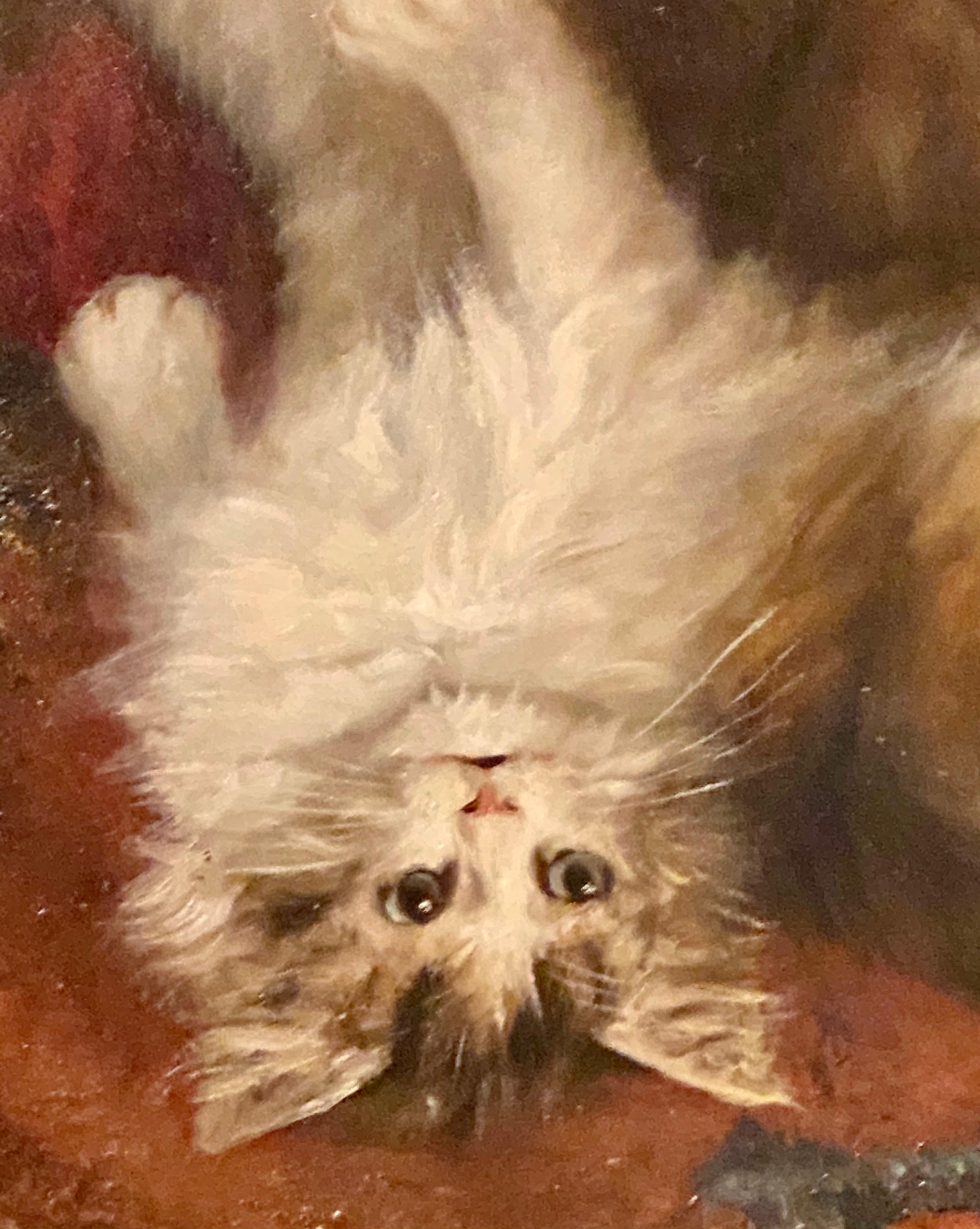 Late 19th Century Jules Gustave Le Roy '1856-1921' a Cat Painting