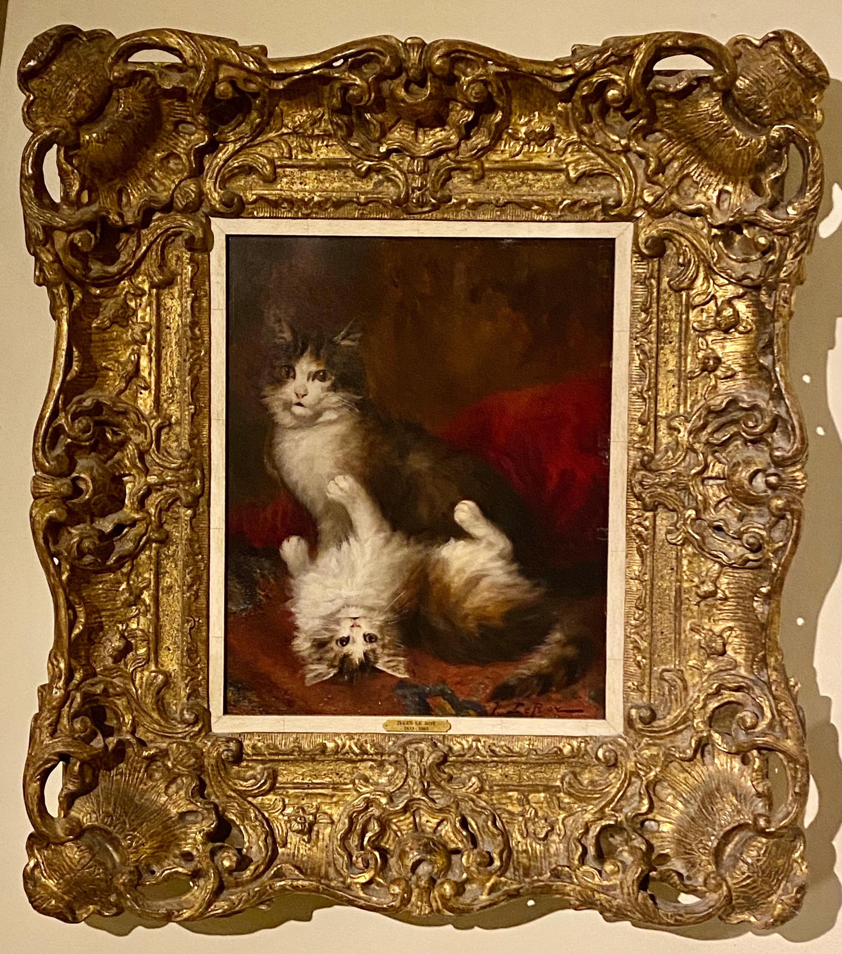 Jules Gustave Le Roy '1856-1921' a Cat Painting 1