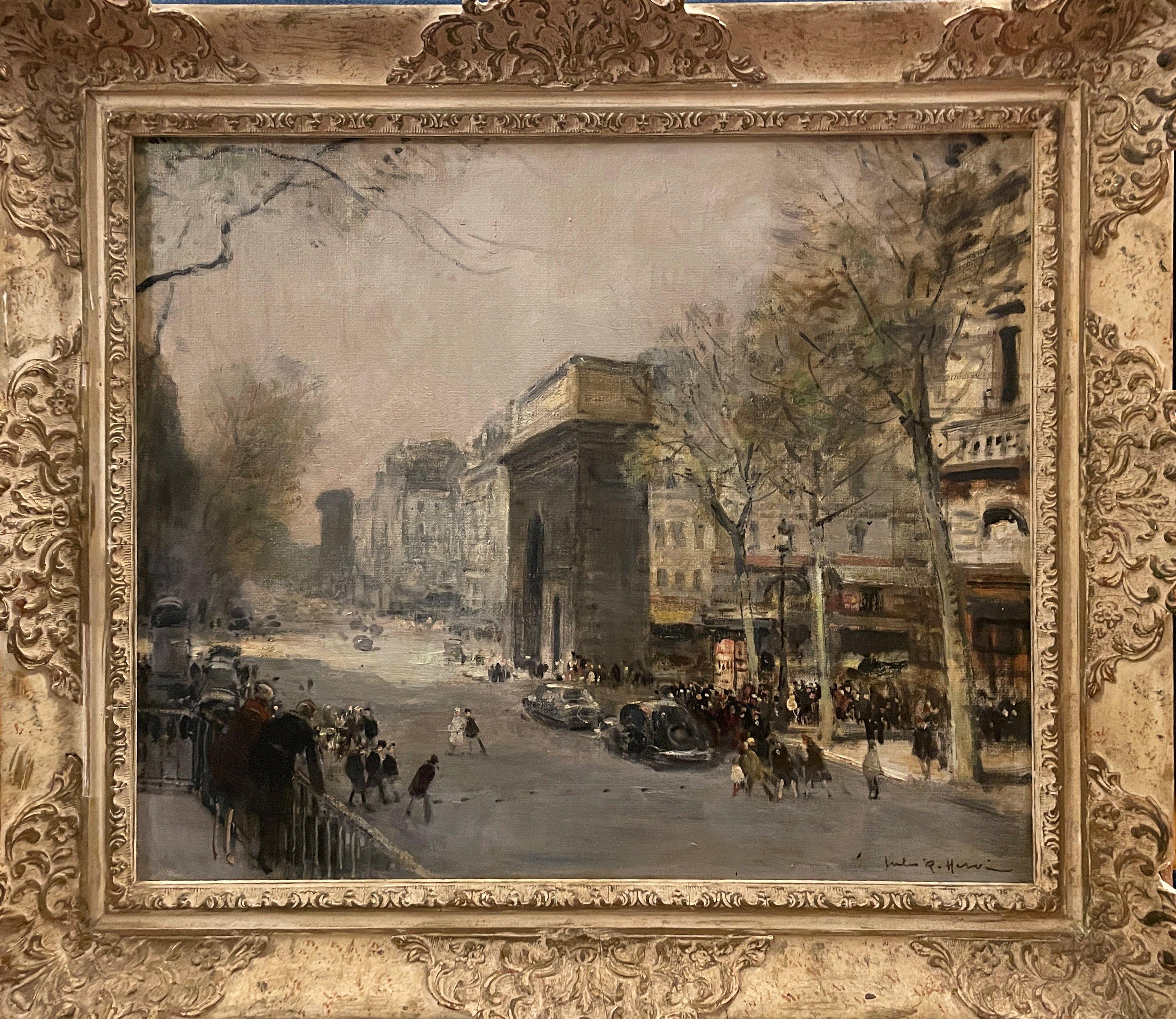 Jules Rene Herve (1887 - 1981)
Arc de Triomphe, Paris, France
Oil on canvas
18 x 21 1/2 inches
Signed lower right and on the reverse

Provenance:
Harrod's, London, 1959
Mr. and Mrs. J.T. Whallon (acquired from the above)
Jack Barclay, St. Joseph,