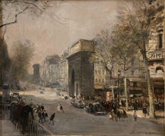 "Arc de Triomphe, Paris, France, " Jules Herve, French School, Impressionism