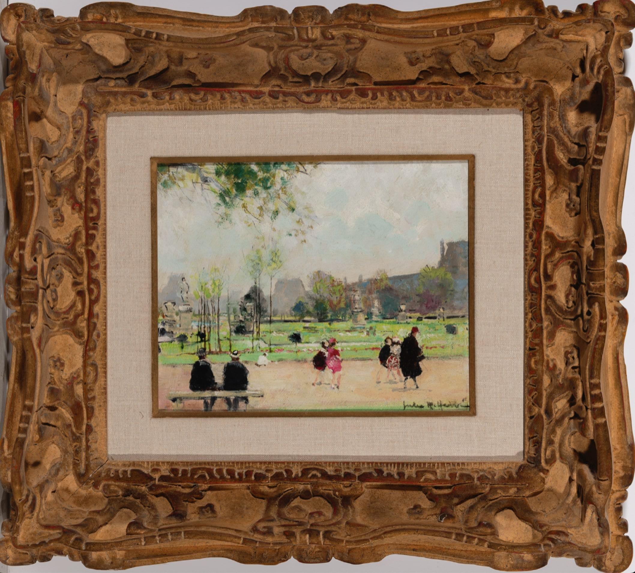 Jardin des Tuileries - Painting Postimpressionismo di Jules Herve