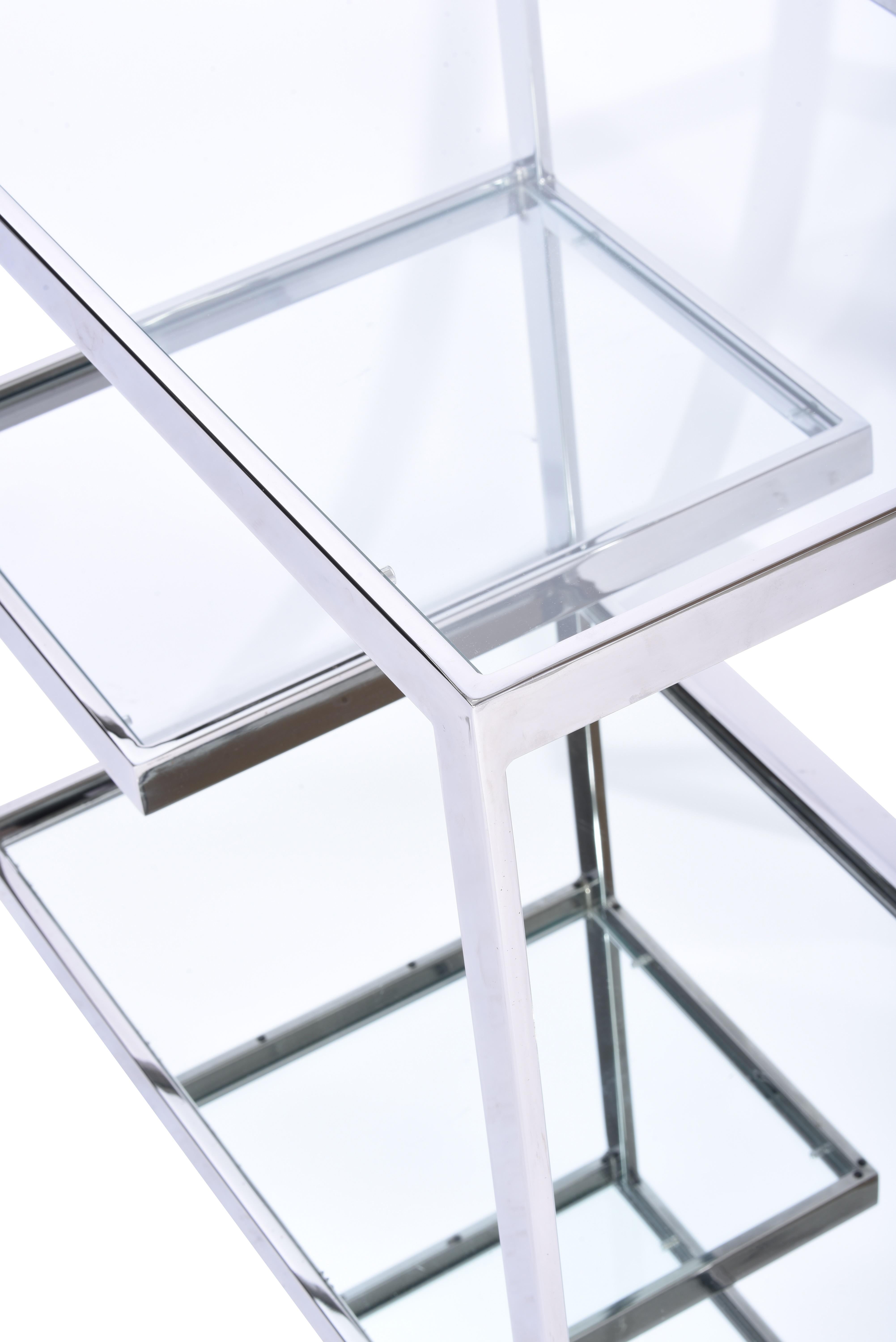 Jules Heumann for Metropolitan Chrome Bar Cart, 1960s In Excellent Condition In Chicago, IL