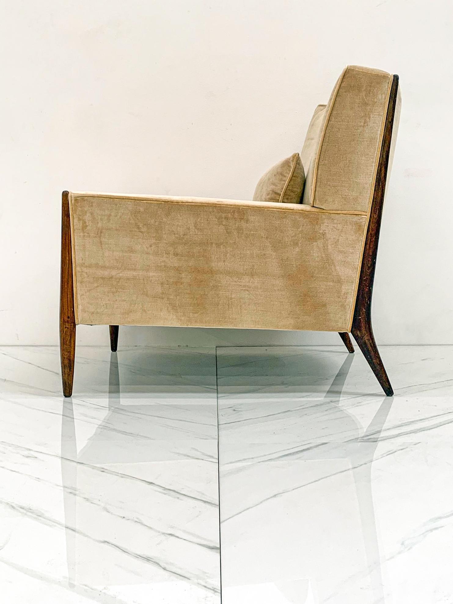 Jules Heumann Lounge Chair in Apricot Velvet 1
