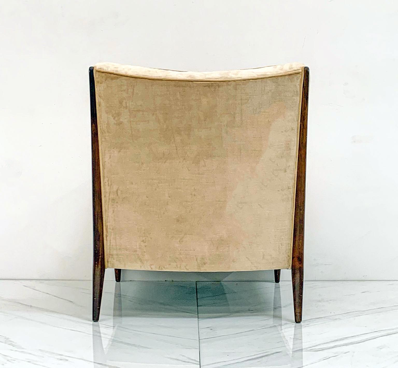 Jules Heumann Lounge Chair in Apricot Velvet 2