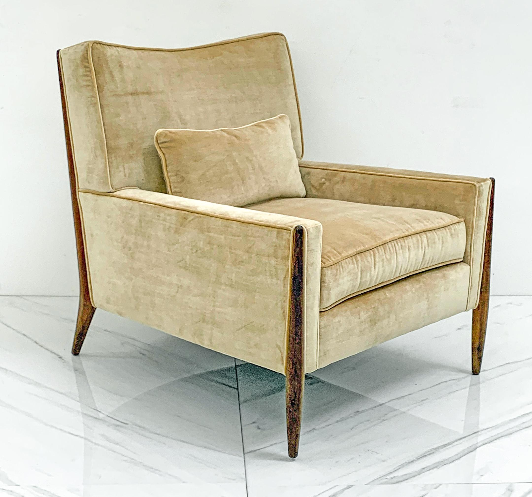 Jules Heumann Lounge Chair in Apricot Velvet 3