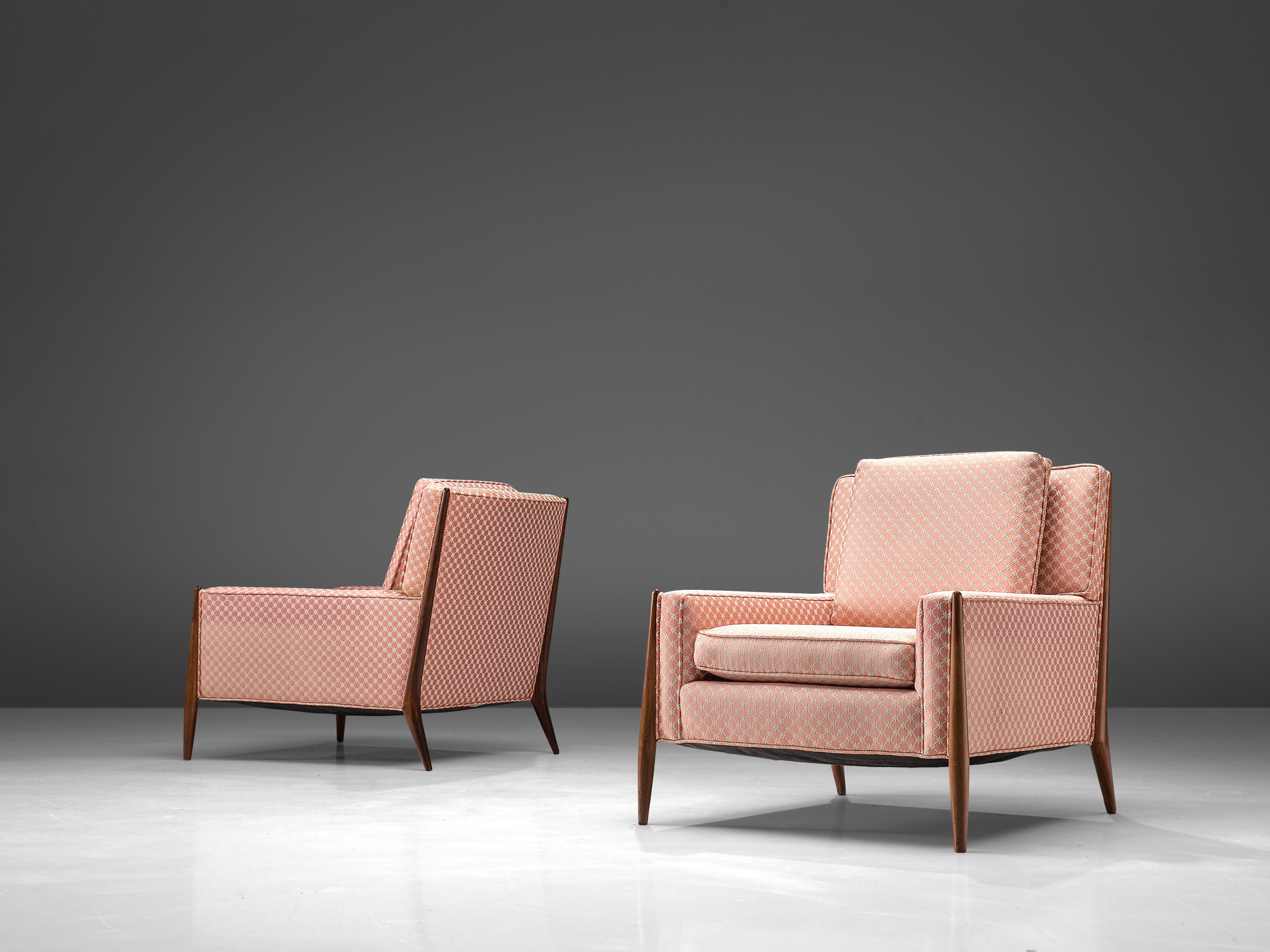 American Jules Heumann Pair of Pink Lounge Chairs