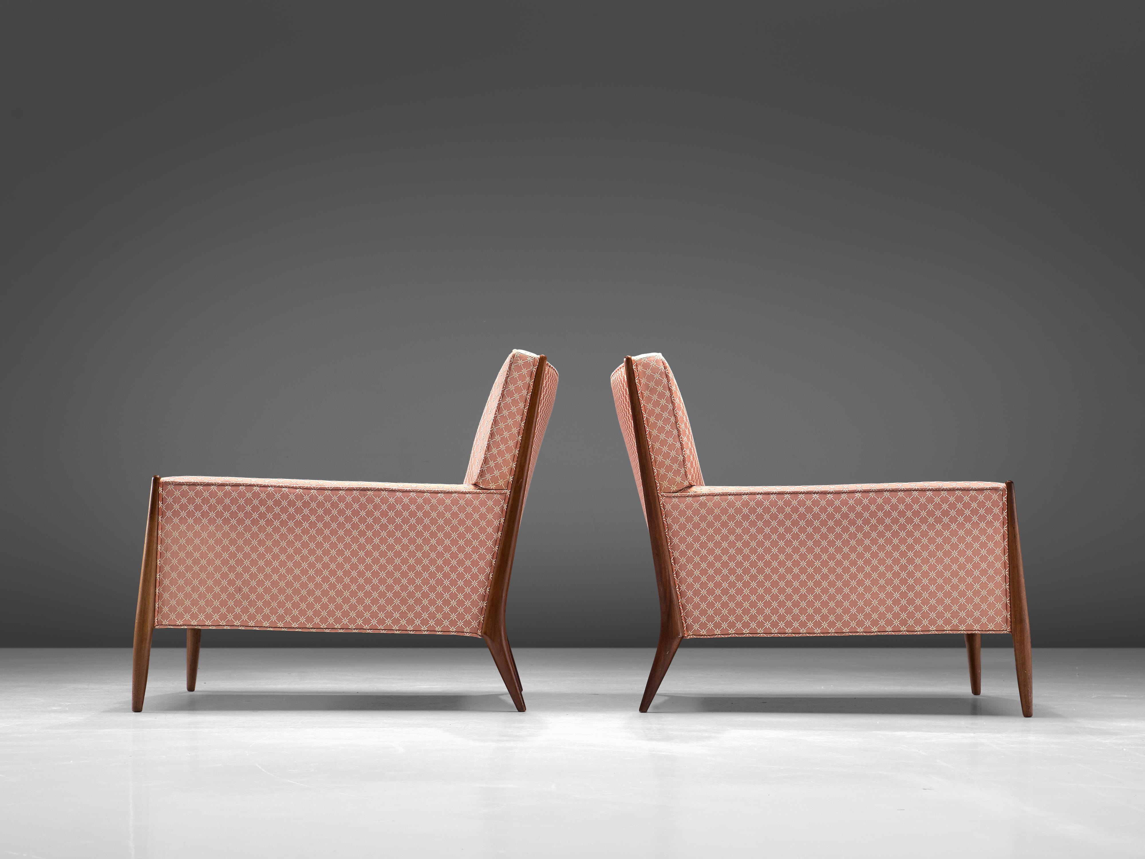 Jules Heumann Pair of Pink Lounge Chairs 1
