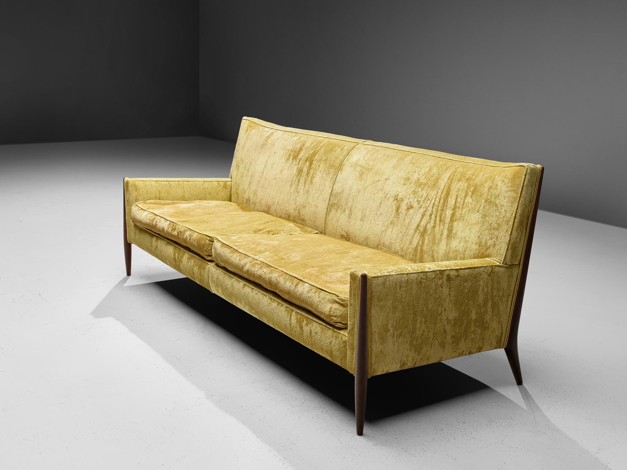 American Jules Heumann Sofa in Gold Colored Velvet