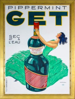 Affiche originale de 1935 encadrée « Pippermint Get » et estampillée par Jules Isnard Dransy 
