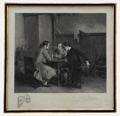 Jules Jacquet (1841-1913) After Meissonier - 1900 Engraving, Les Trois Fumeurs