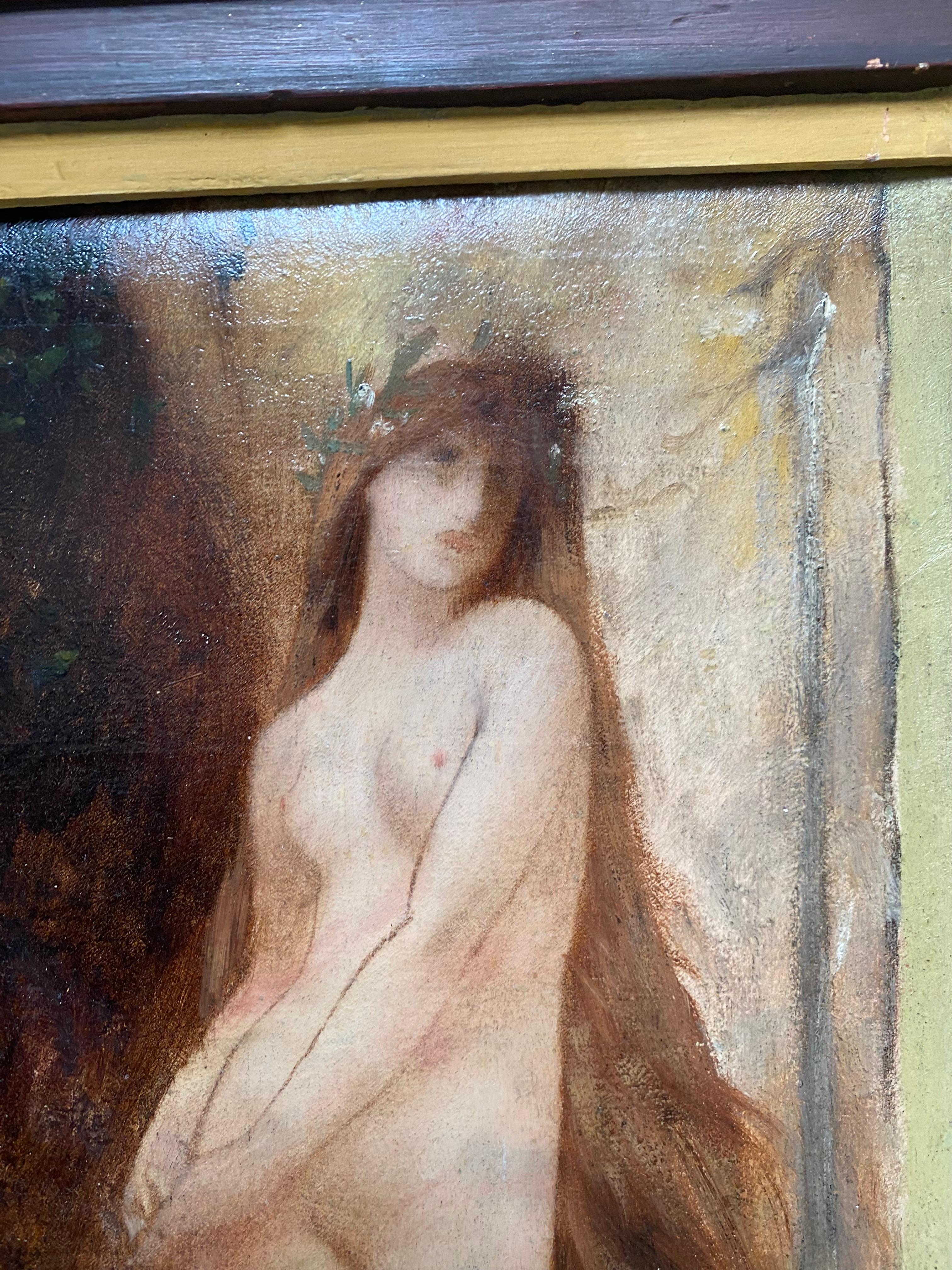 Jules-Joseph LEFEBVRE
Tournan 1834 - Paris 1912

Symbolist female nude, study for Ondine
Around 1882
Oil on canvas
Signed lower left
32 x 18 cm
41 x 28 cm framed

   A professor at the 
