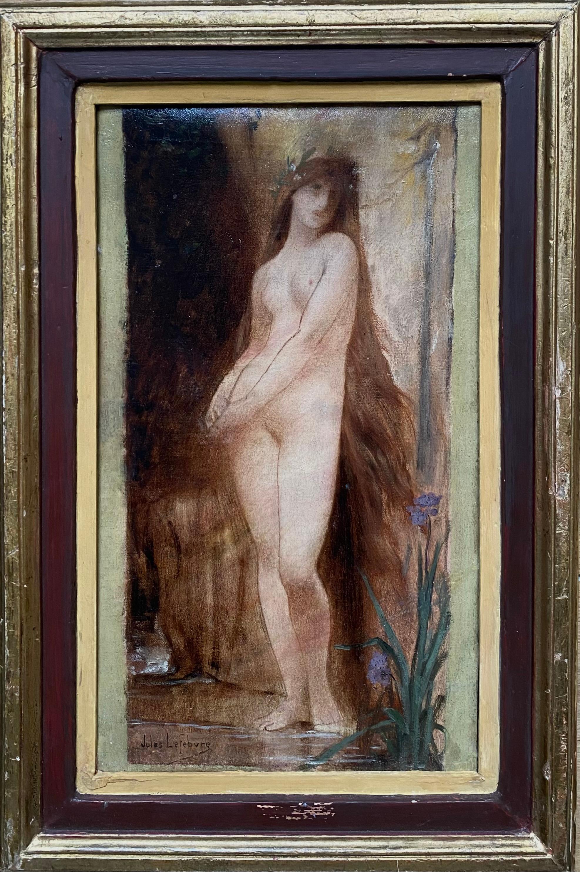 Jules Joseph Lefebvre Nude Painting - Symbolist female nude, study for Ondine