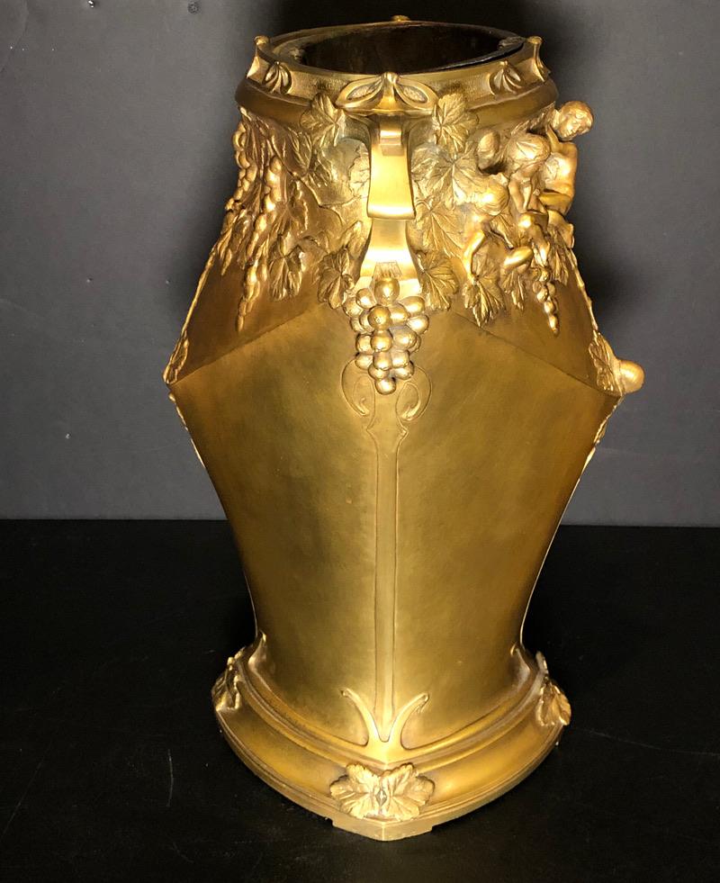 19th Century Gilt Bronze Planter Vase By Jules Jouant For Sale