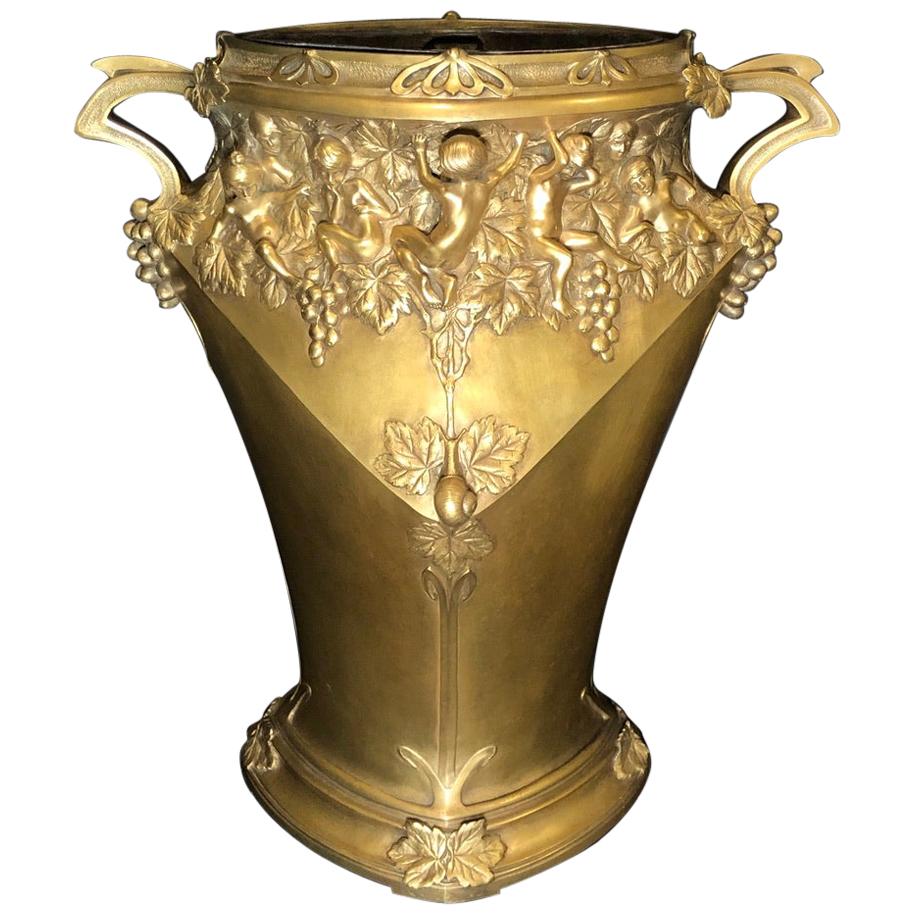 Gilt Bronze Planter Vase By Jules Jouant