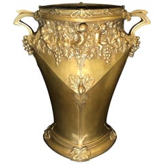 Antique Gilt Bronze Planter Vase By Jules Jouant