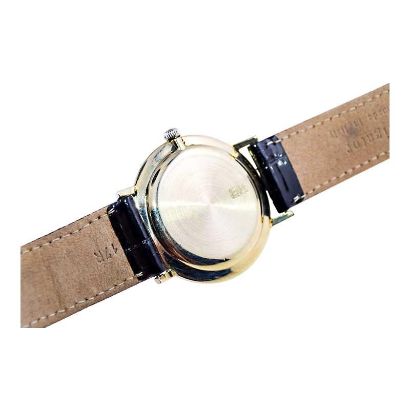 Jules Jurgensen 14Kt. White Gold Dress Style Manual Wristwatch, 1950s For Sale 6