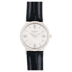 Jules Jurgensen Diamond Bezel & Dial 14 Karat White Gold Wrist Watch