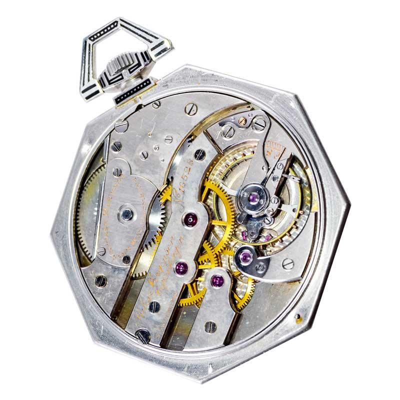 Jules Jurgensen / Platinum / Men's Pocket Watch / Octagon Art Deco Style 5
