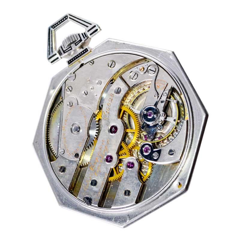 Jules Jurgensen / Platinum / Men's Pocket Watch / Octagon Art Deco Style 6