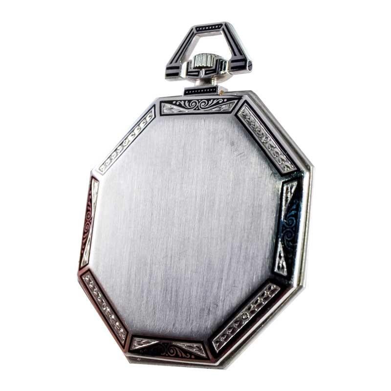 Jules Jurgensen / Platinum / Men's Pocket Watch / Octagon Art Deco Style 2