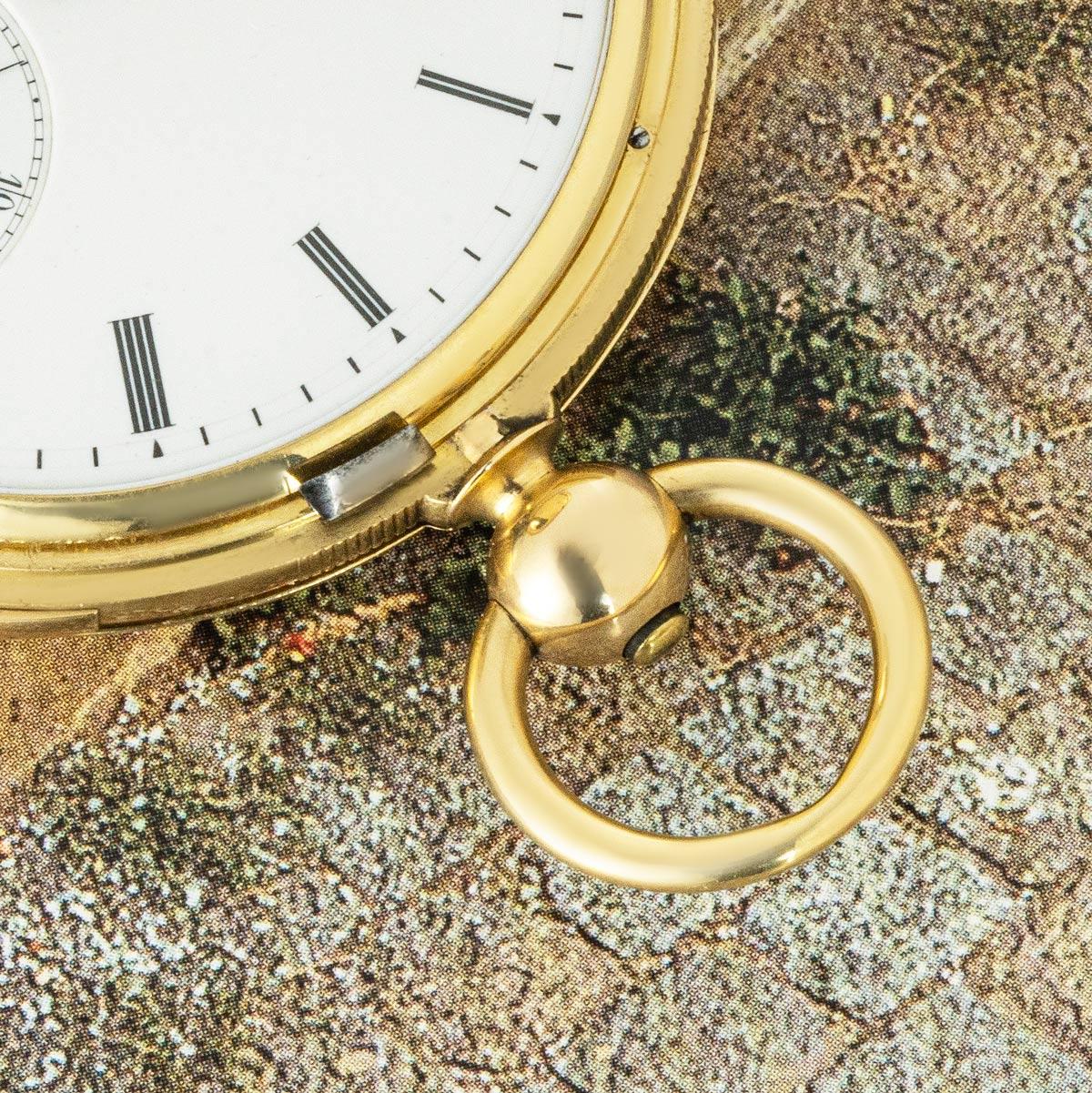 Jules Jurgensen. A Rare Heavy 18ct Yellow Gold Keywind Lever Full Hunter Five Minute Repeater Pocket Watch, C1850.

Dial: The fine white enamel dial with Roman numerals outer minute track signed Jules Jurgensen Copenhagen and subsidiary seconds dial