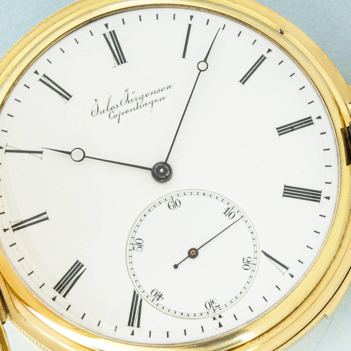 Jules Jurgensen Rare Gold Full Hunter Keywind Five Minute Repeater C1850 In Good Condition For Sale In London, GB