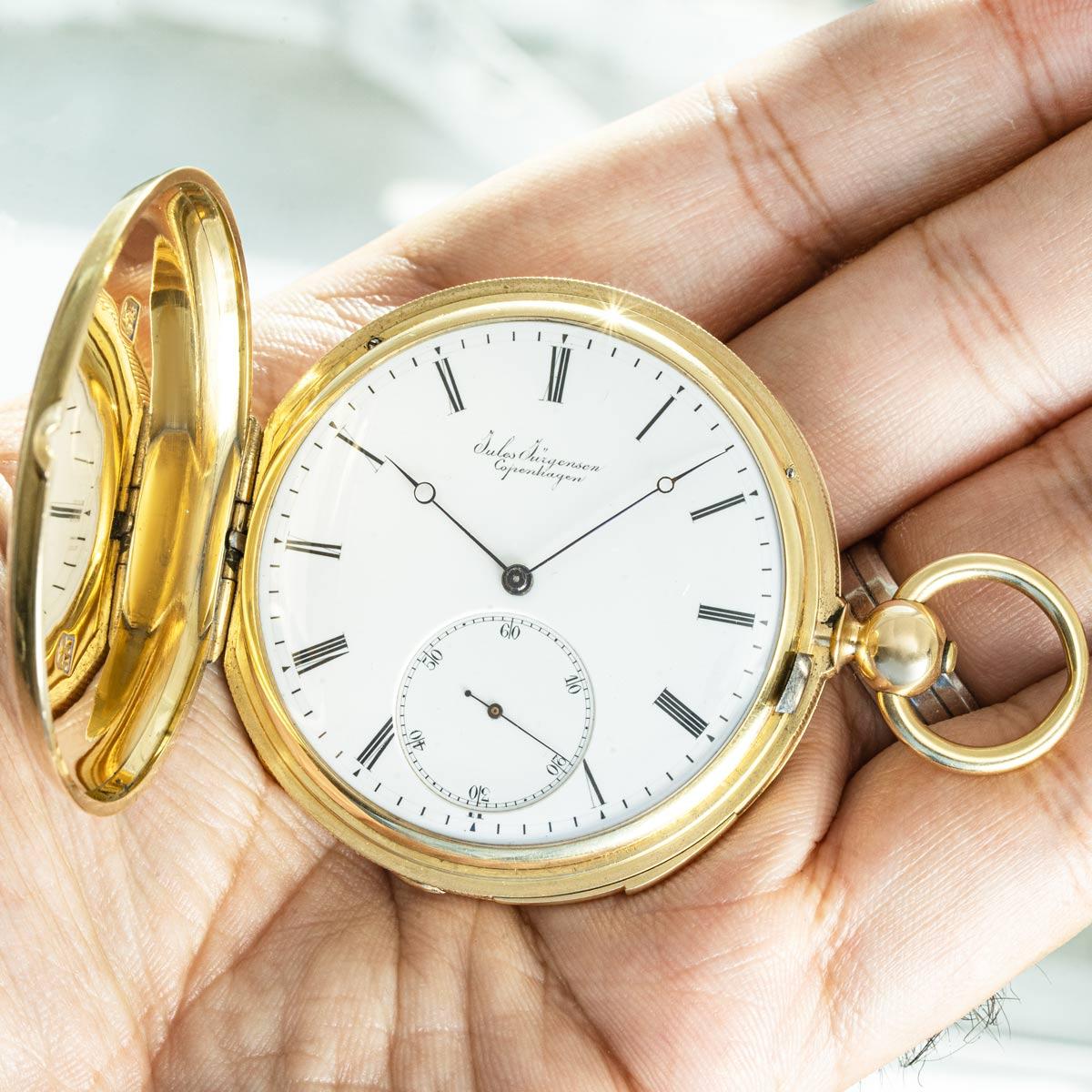 Jules Jurgensen Rare Gold Full Hunter Keywind Five Minute Repeater C1850 For Sale 4