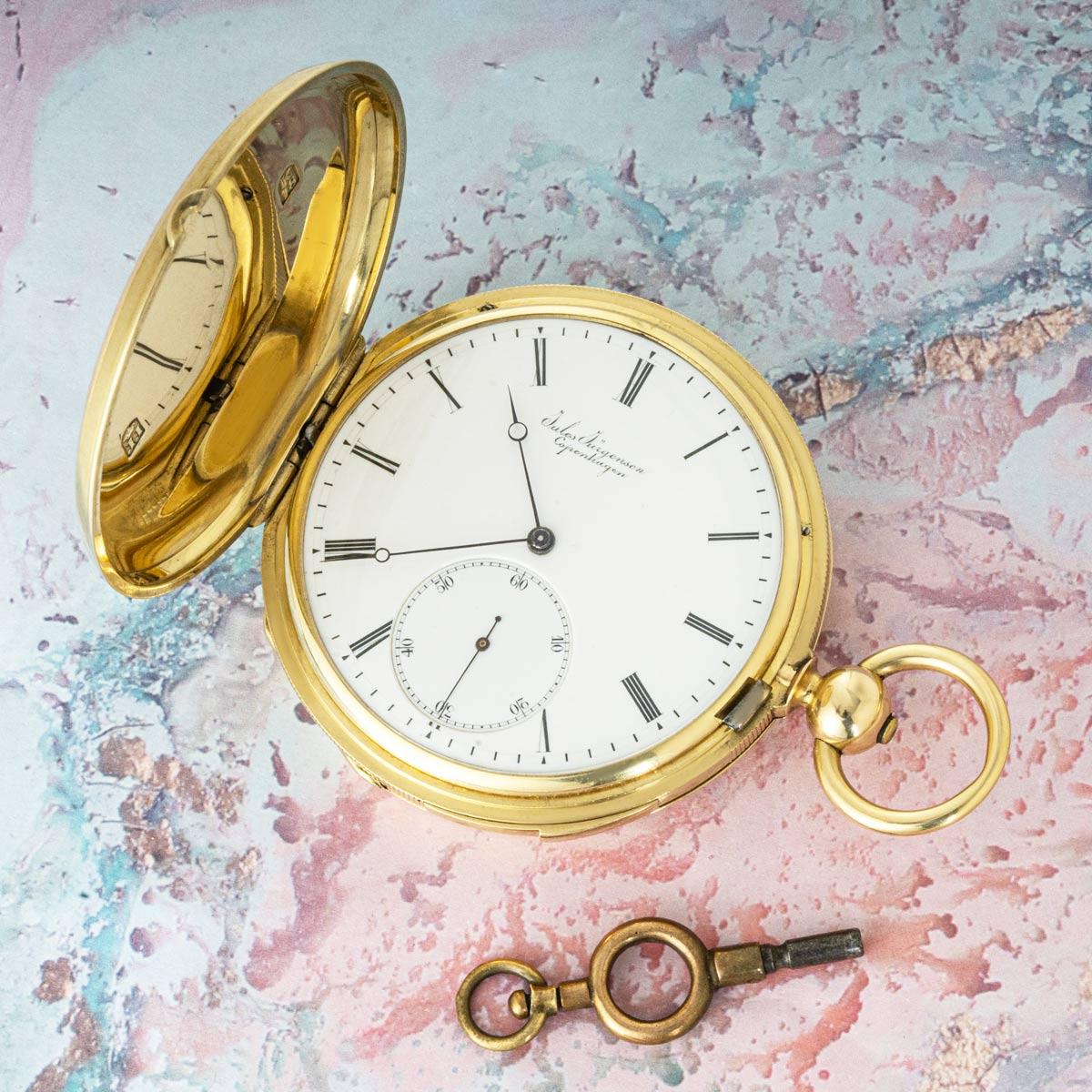 Jules Jurgensen Rare Gold Full Hunter Keywind Five Minute Repeater C1850 For Sale 5