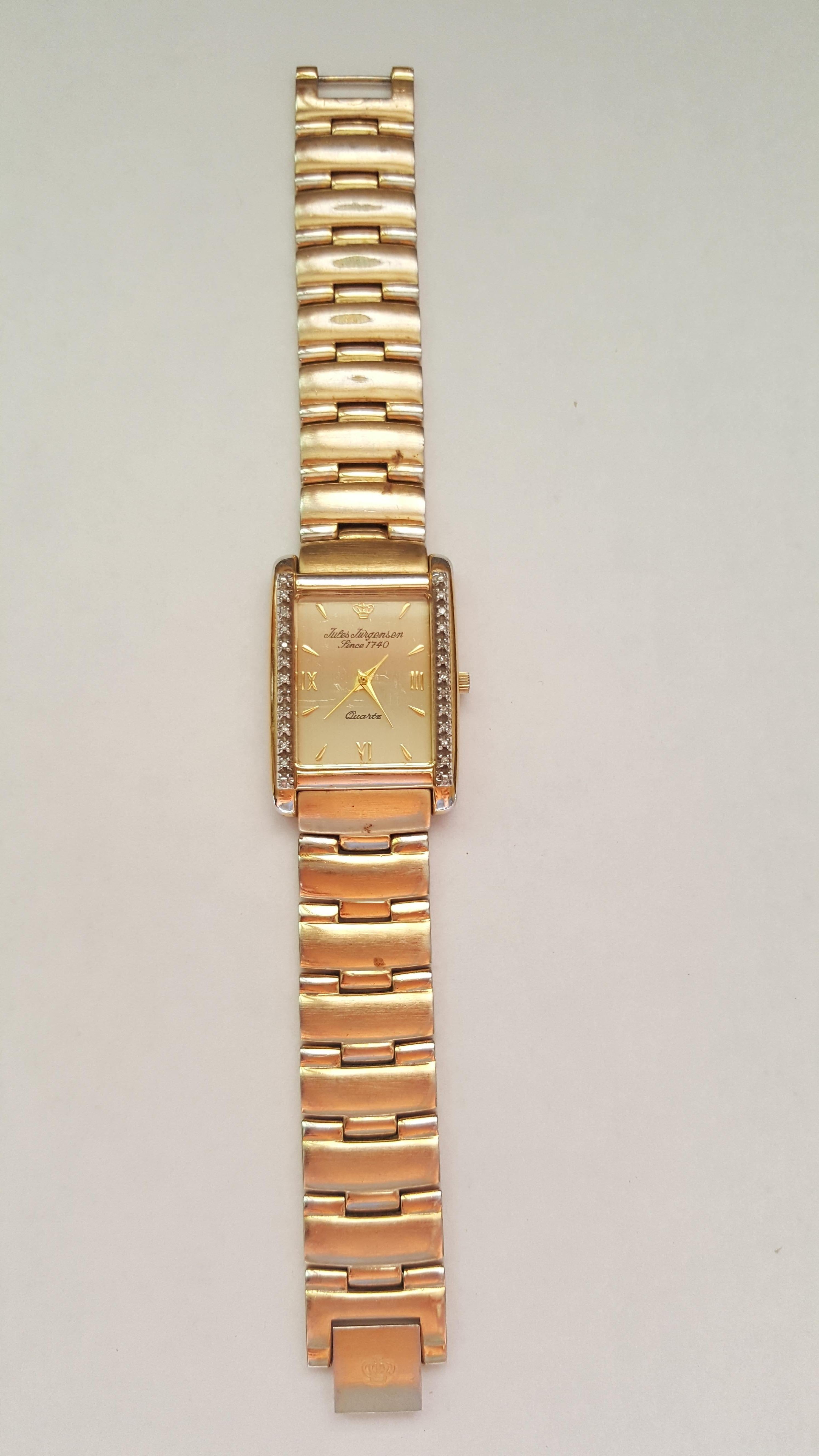 Modern Jules Jurgensen Vintage 1970s Unisex Watch Gold and Diamonds