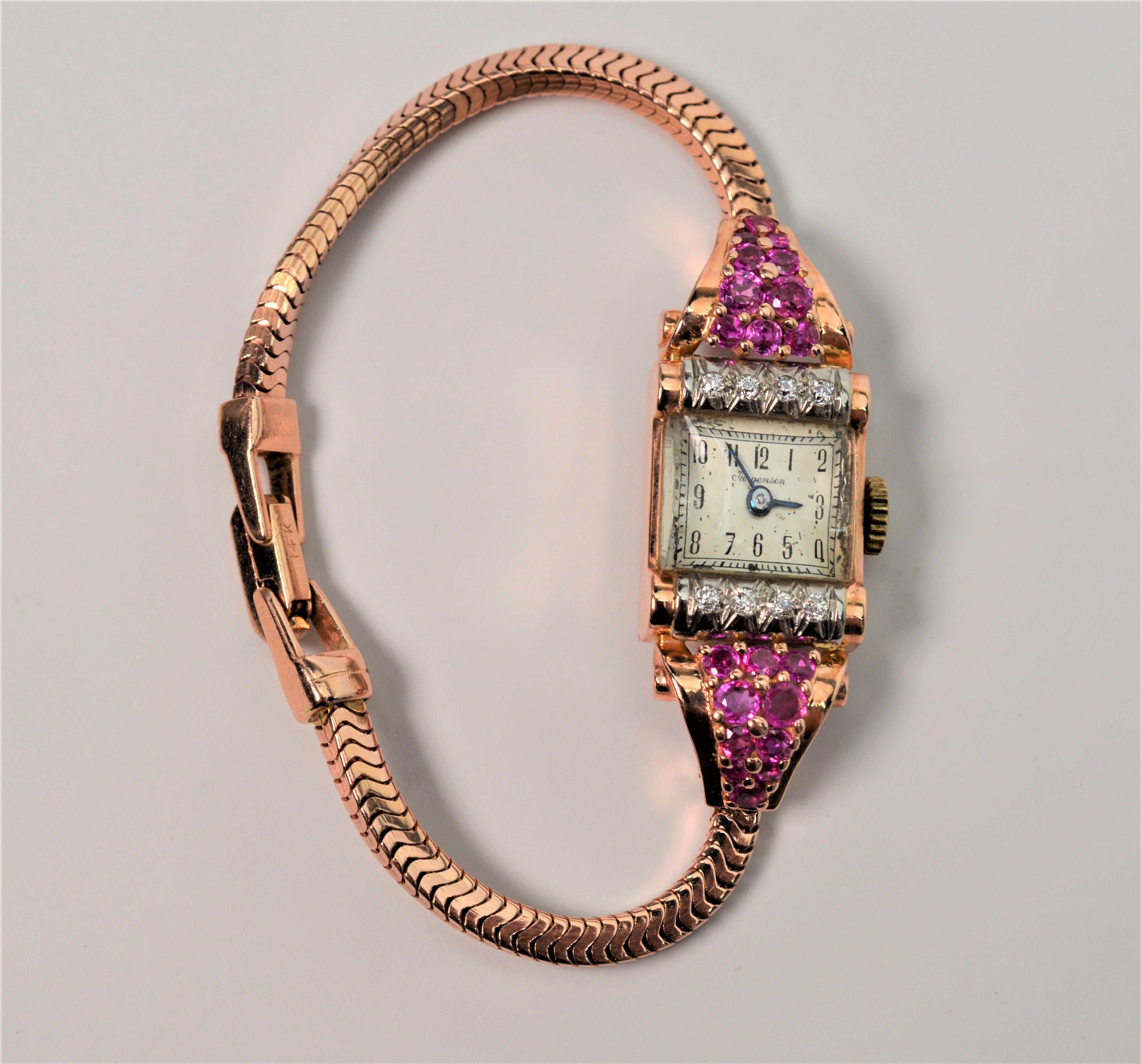 jules jurgensen ladies watch with diamonds