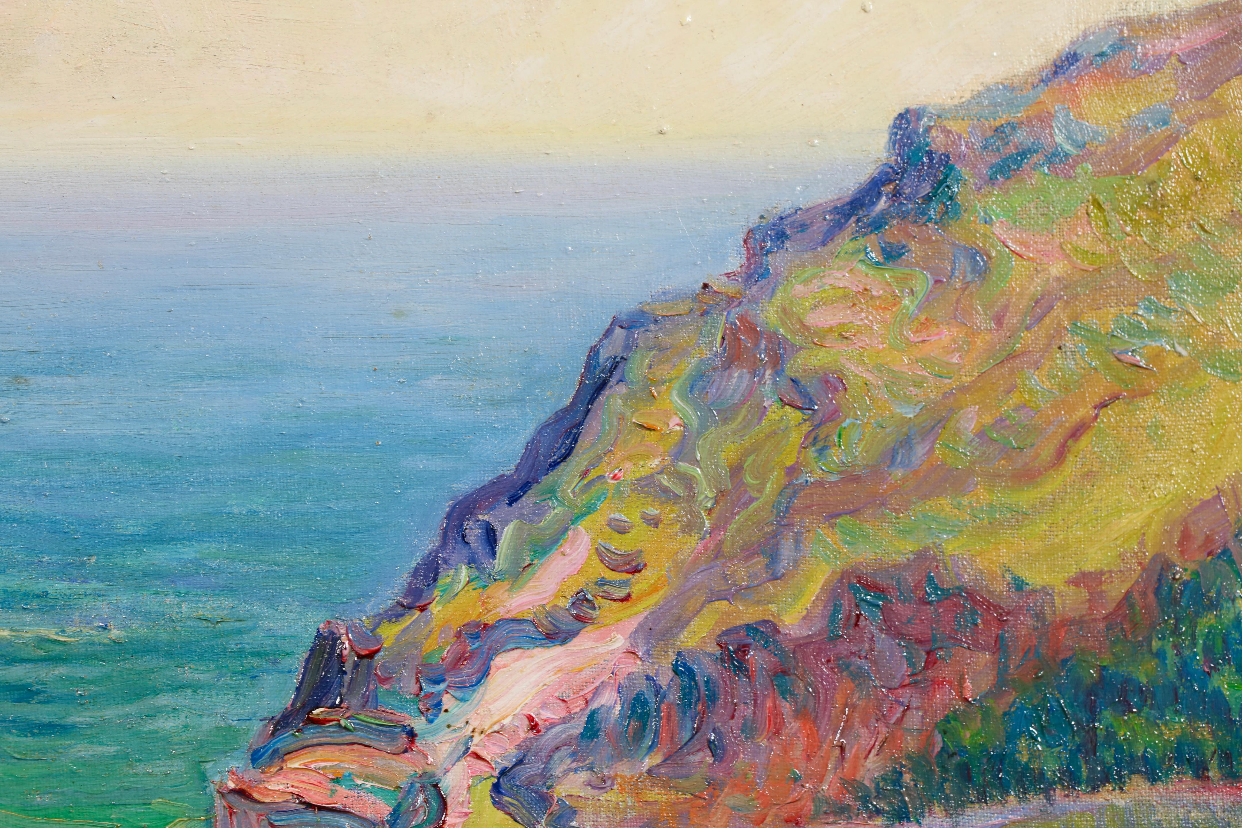 Porte La Motte - Brittany - Post Impressionist Landscape Oil by Jules Le Ray For Sale 9