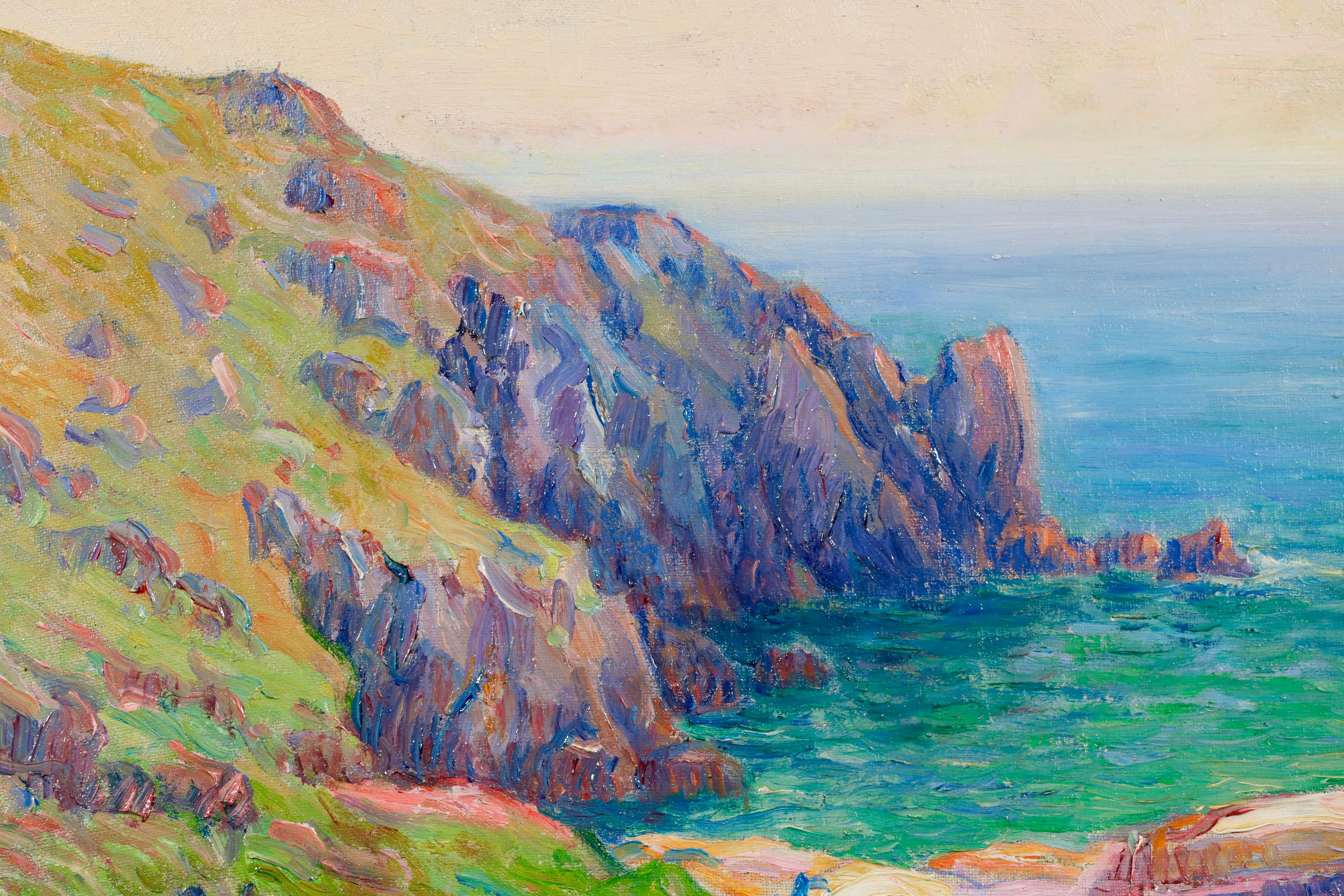 Porte La Motte - Brittany - Post Impressionist Landscape Oil by Jules Le Ray For Sale 2