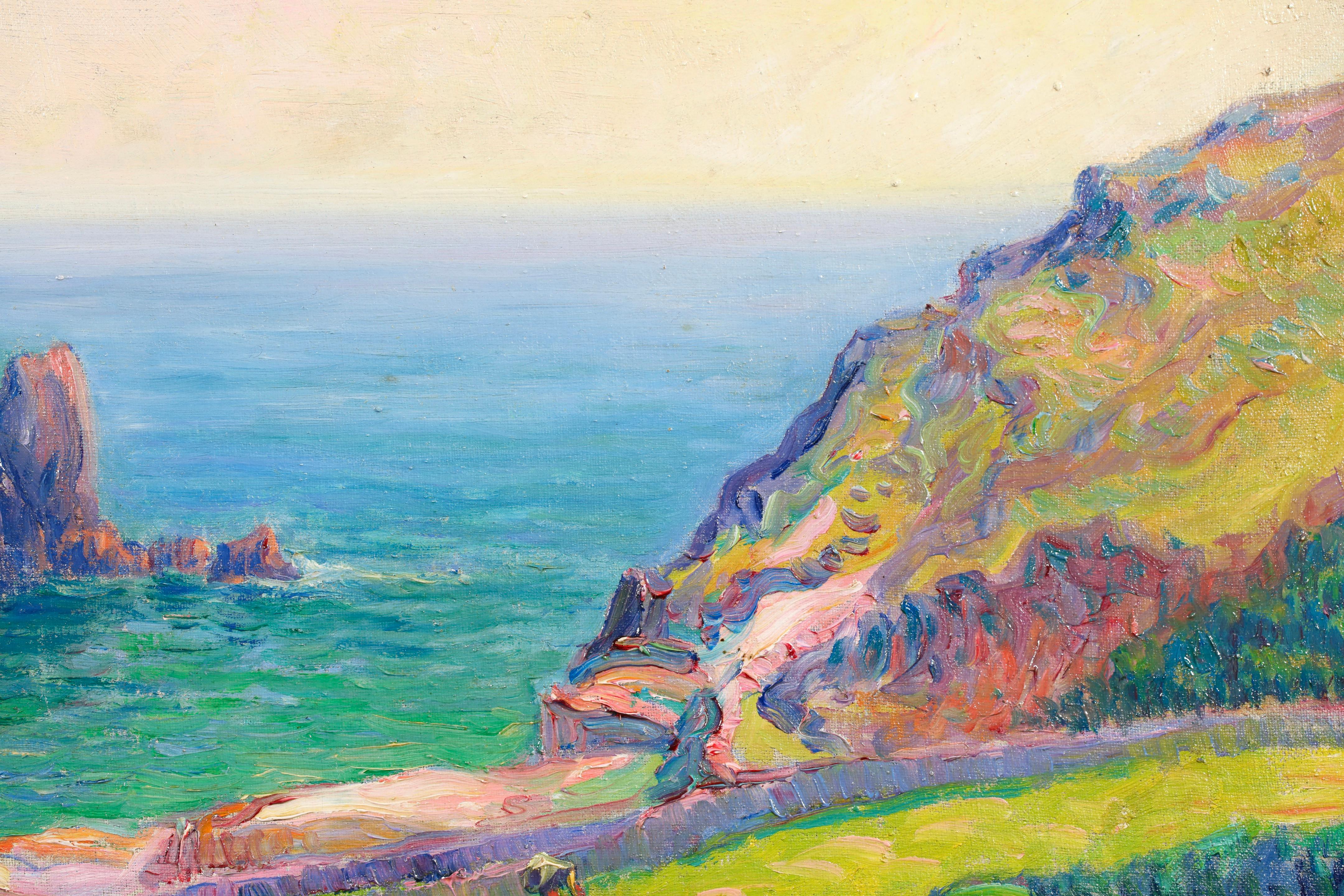 Porte La Motte - Brittany - Post Impressionist Landscape Oil by Jules Le Ray For Sale 6