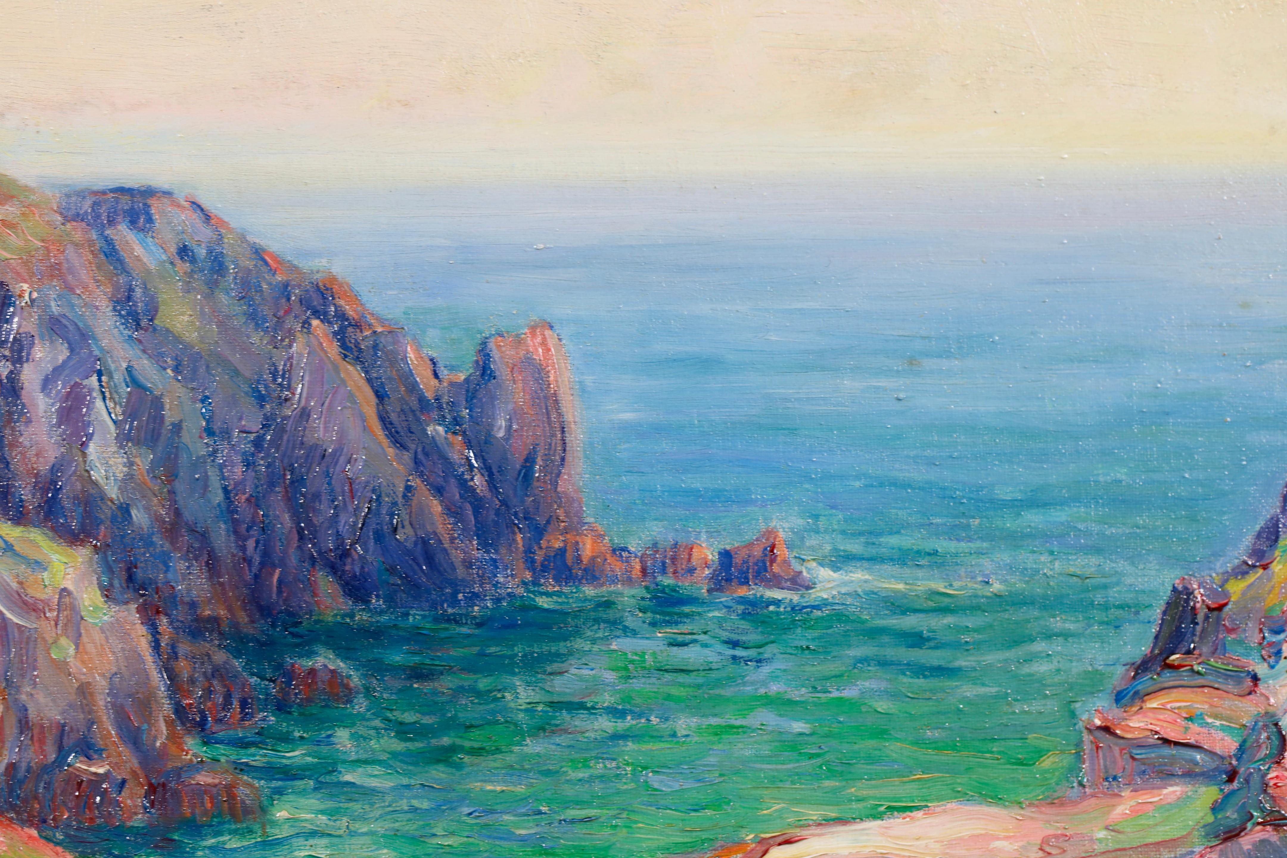 Porte La Motte - Brittany - Post Impressionist Landscape Oil by Jules Le Ray For Sale 7