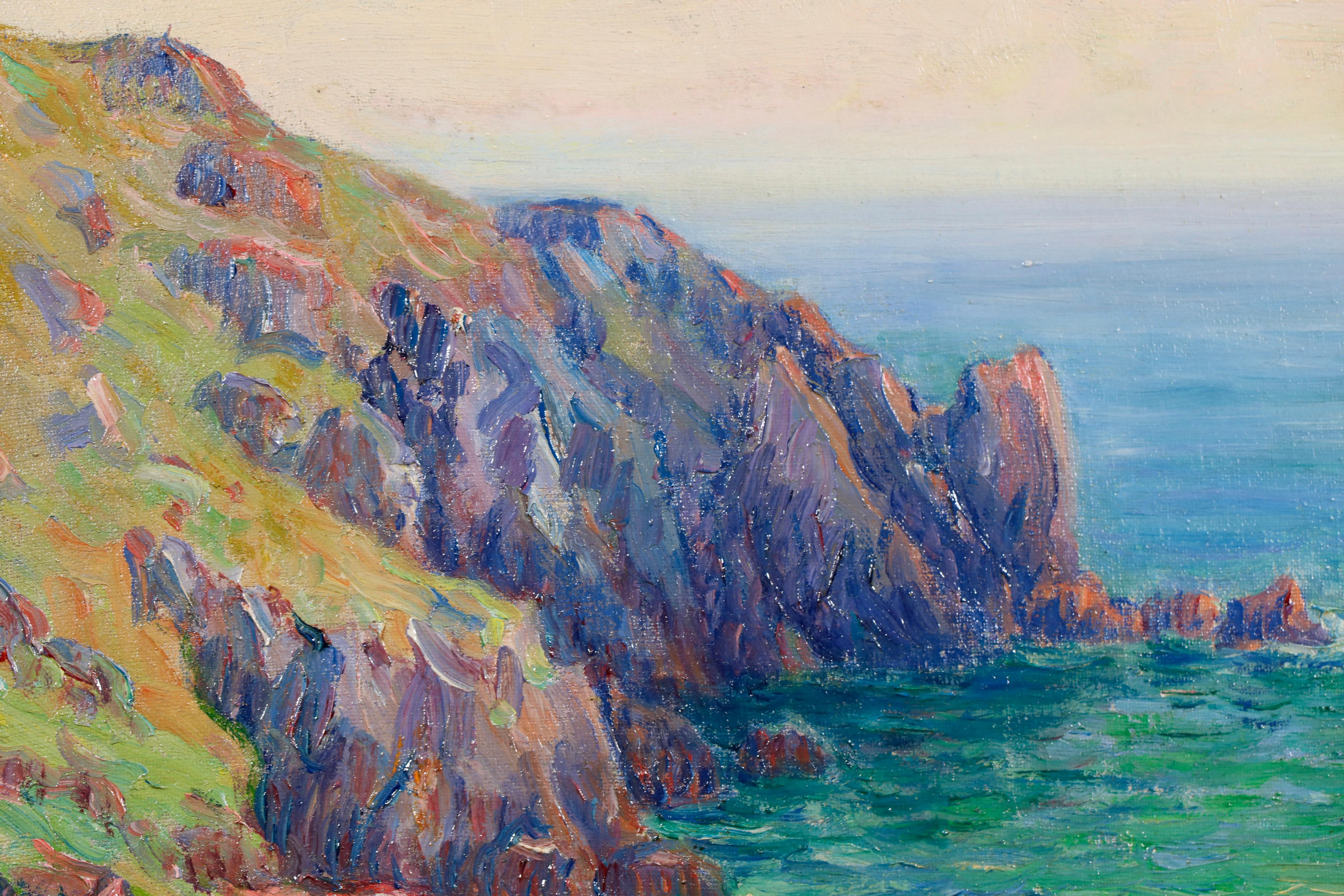 Porte La Motte - Brittany - Post Impressionist Landscape Oil by Jules Le Ray For Sale 8