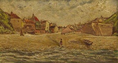 Paysage marin français, huile sur carton