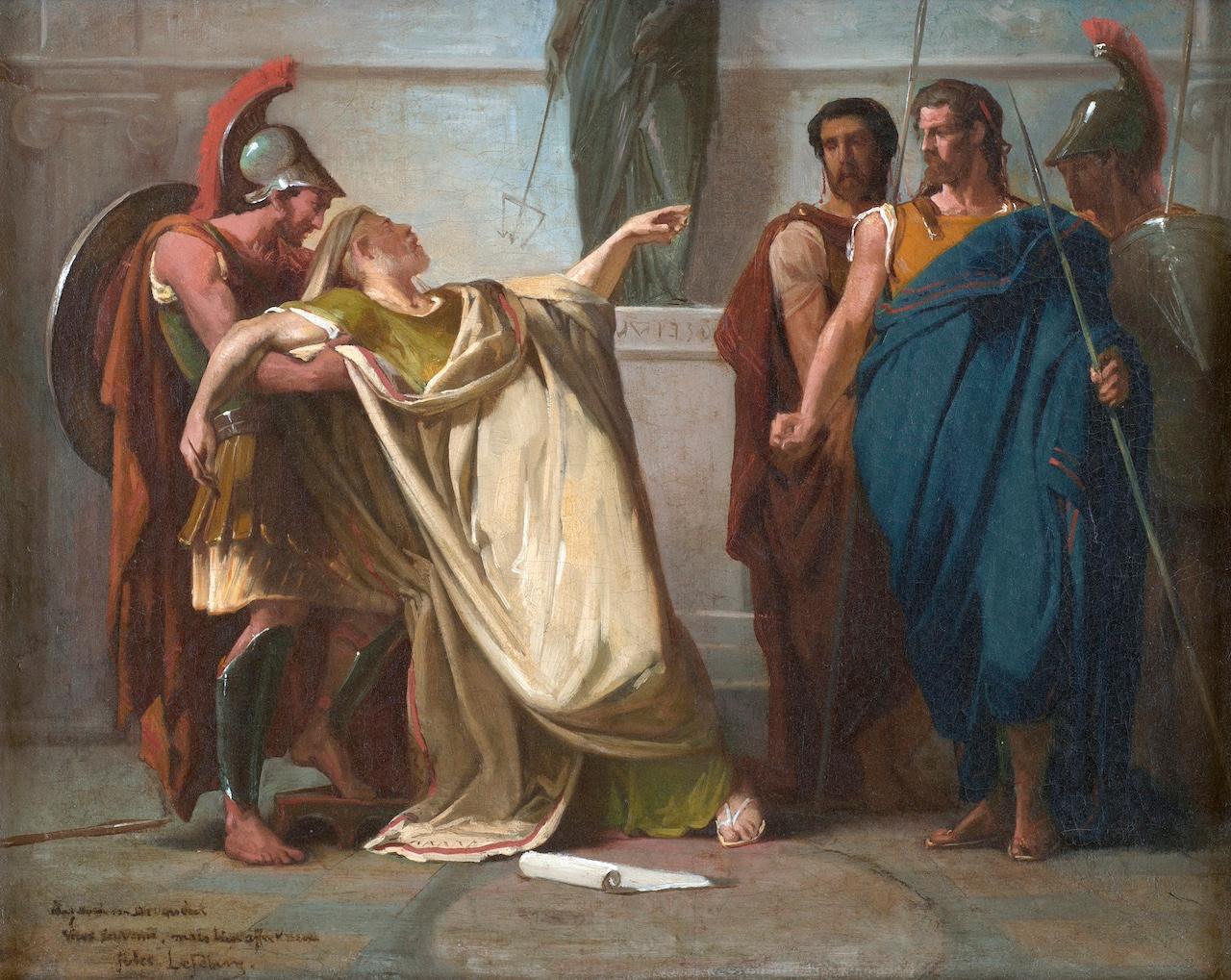 The death of Demosthenes - Painting by Jules Lefebvre