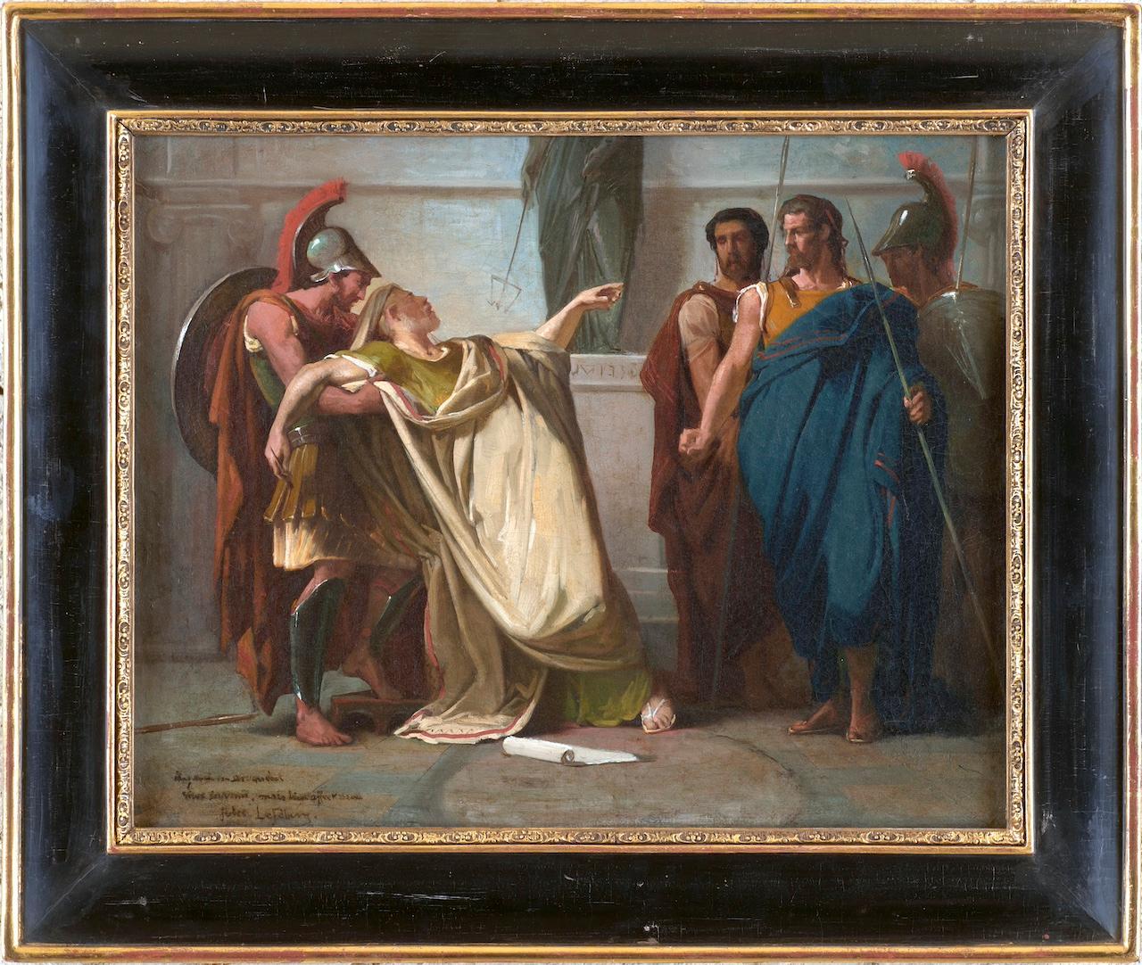 Figurative Painting Jules Lefebvre - La mort de Demosthenes
