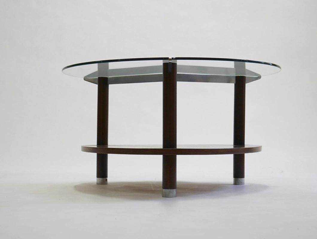 French Jules Leleu, Coffee Table with Tripod Base, circa 1930 For Sale