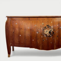 Jules Leleu (1883-1961) Credenza con intarsi floreali in madreperla ed ebano 1939