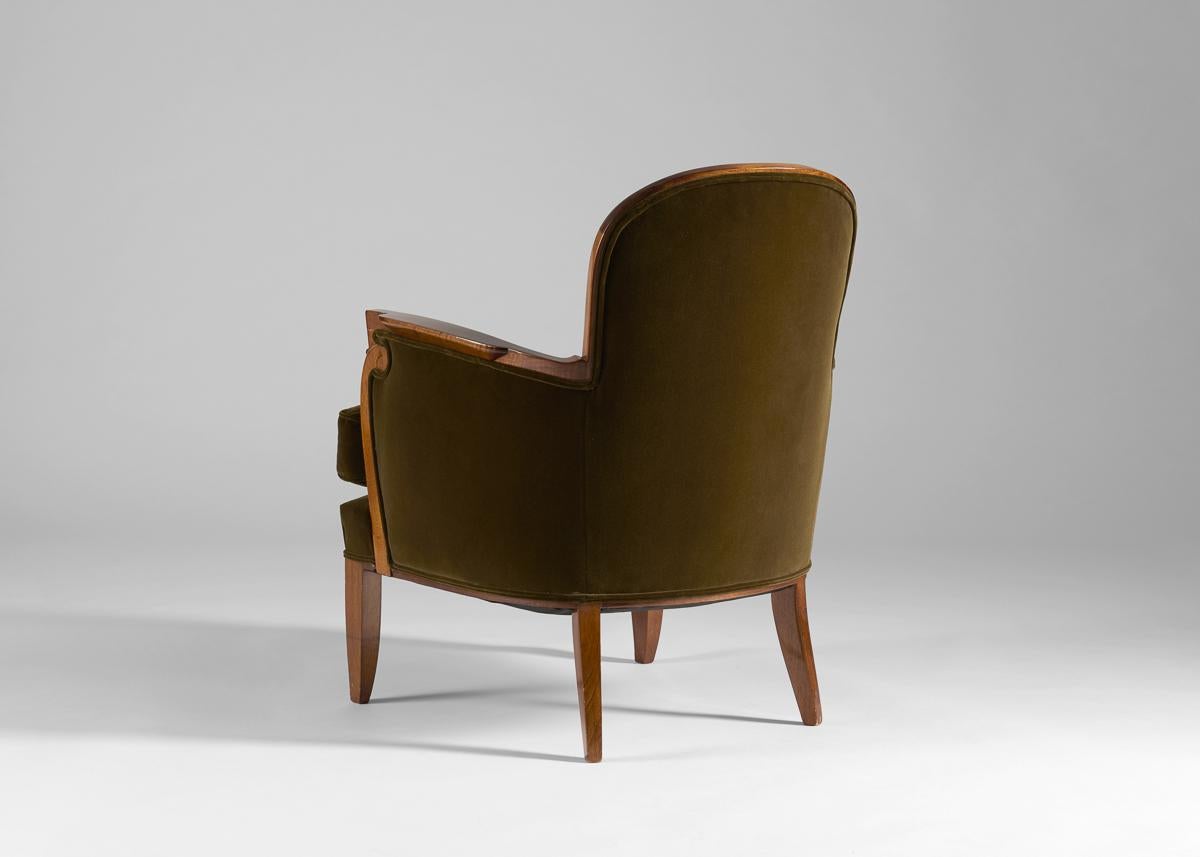 French Jules Leleu, Art Deco Armchair, France, circa 1940 For Sale
