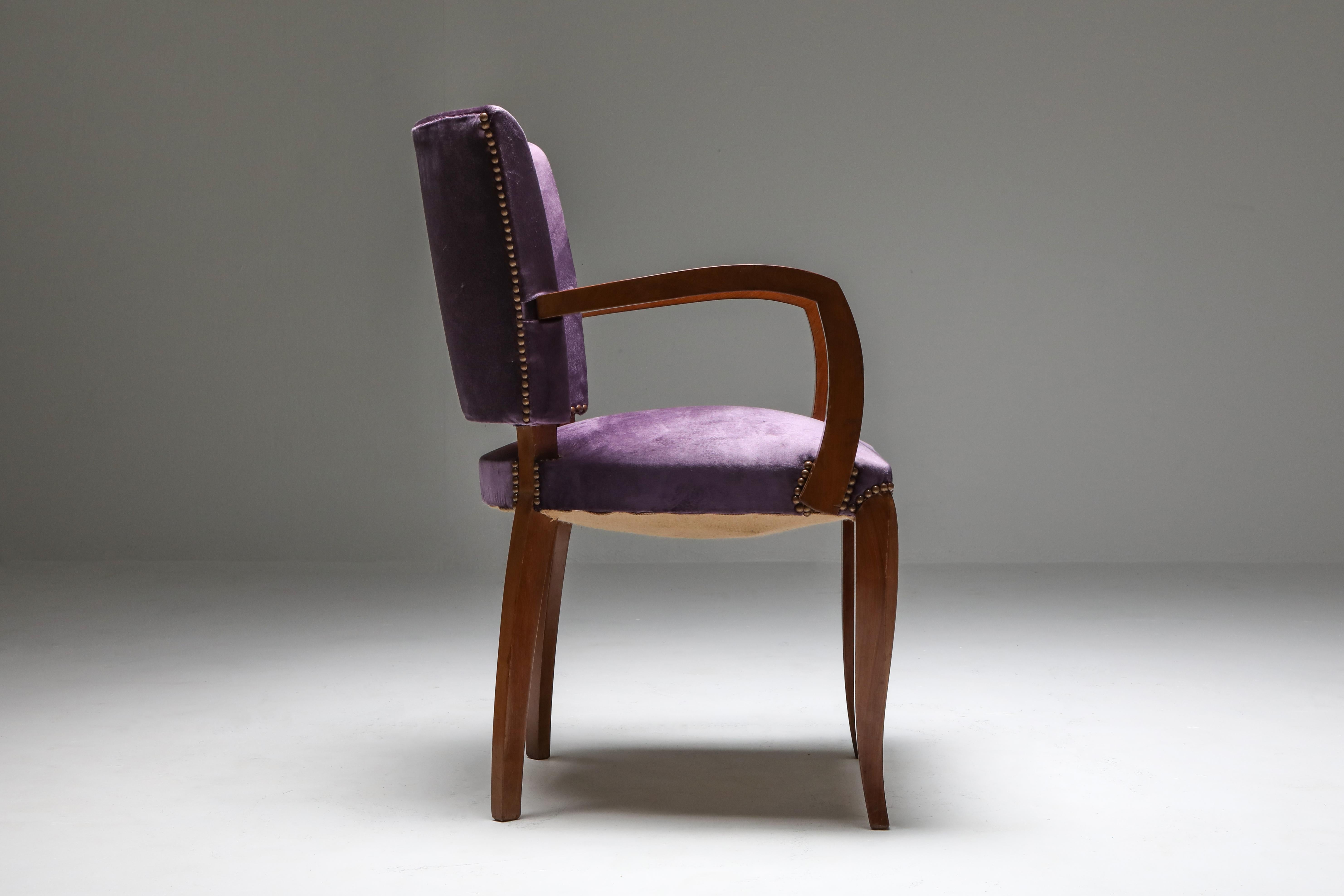 Upholstery Jules Leleu Art Deco Armchairs