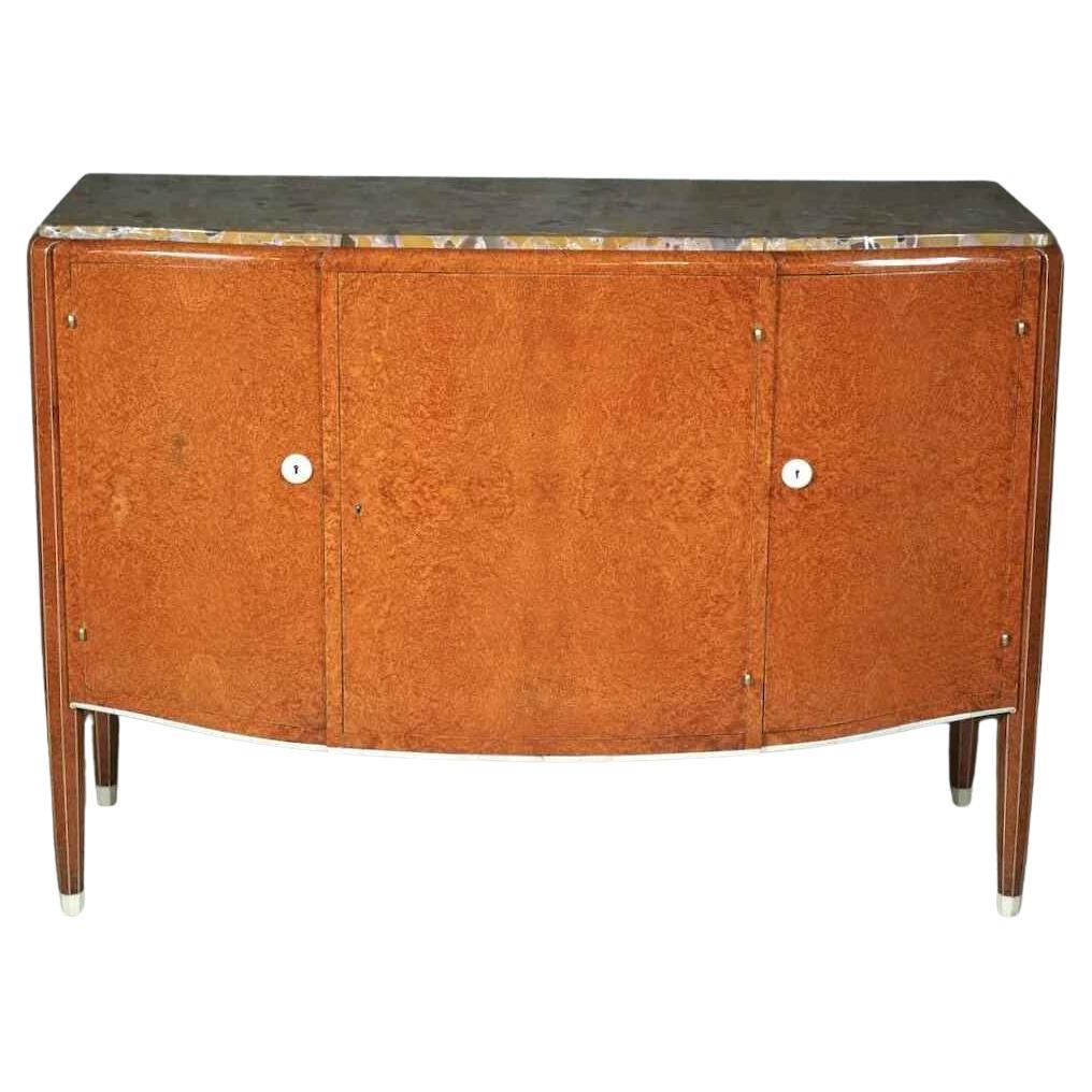 Jules Leleu Art Deco cabinet in amboyna with mahogany interior