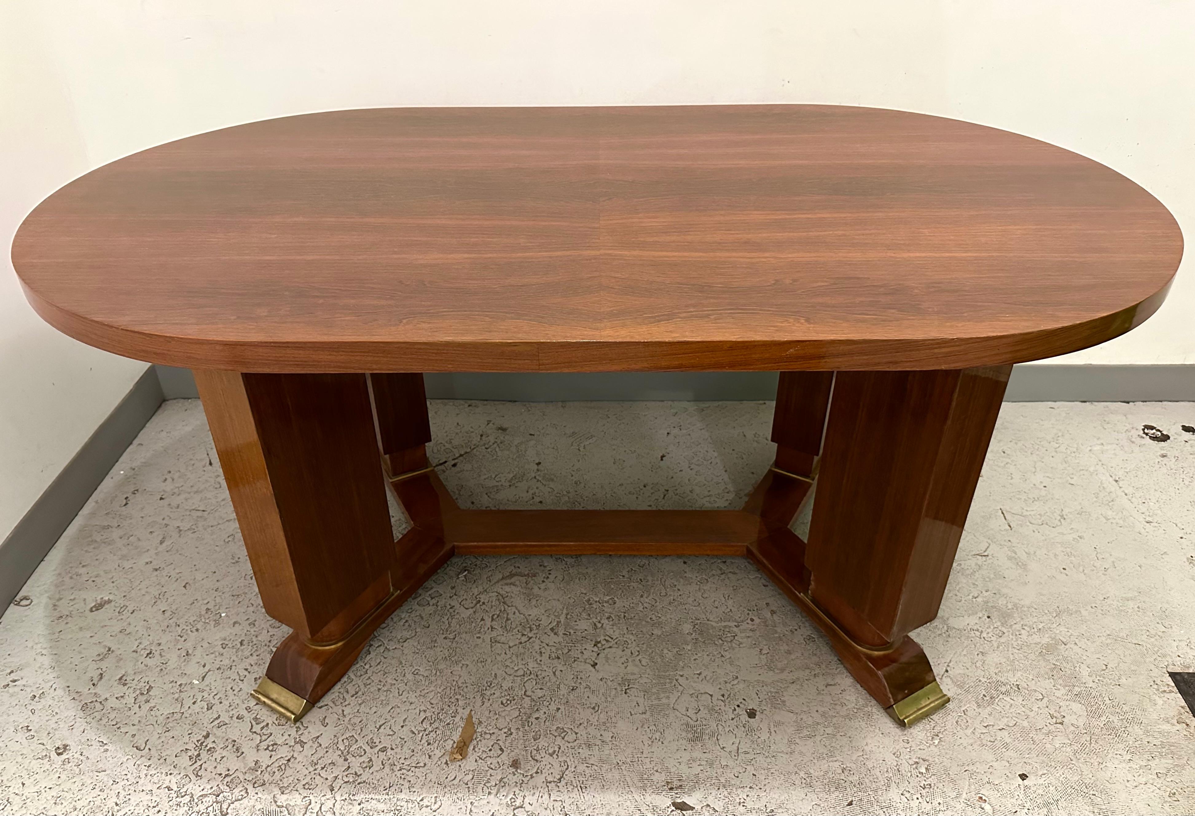 Jules Leleu, Art Deco Dining or Writing Table, Signed For Sale 4
