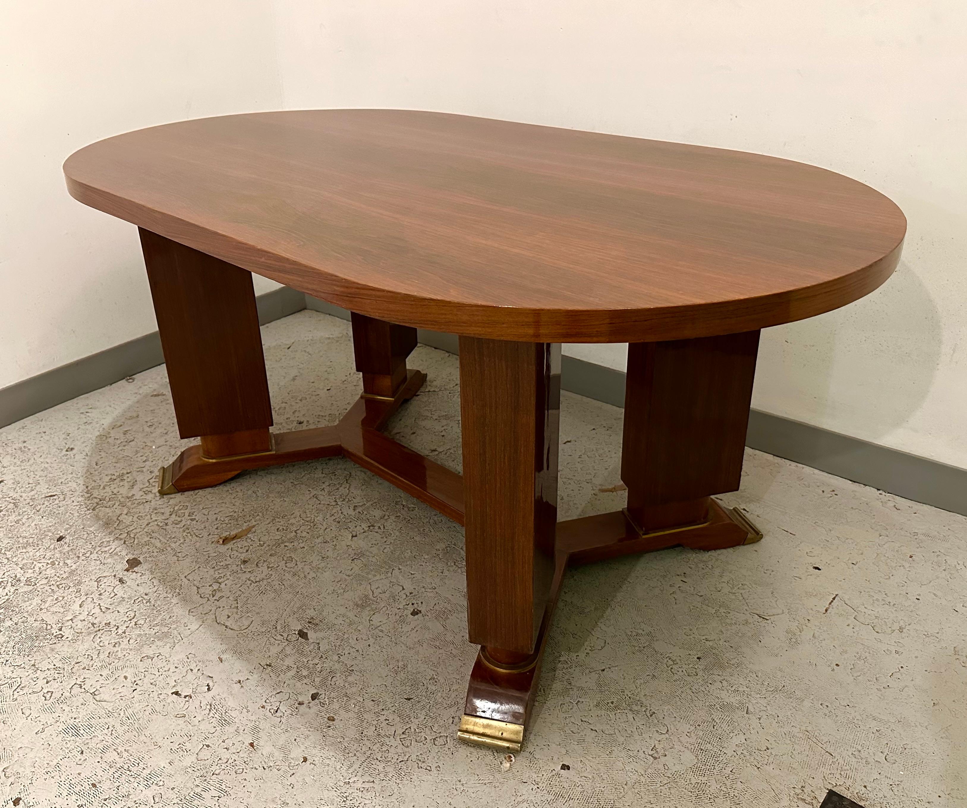 Jules Leleu, Art Deco Dining or Writing Table, Signed For Sale 7