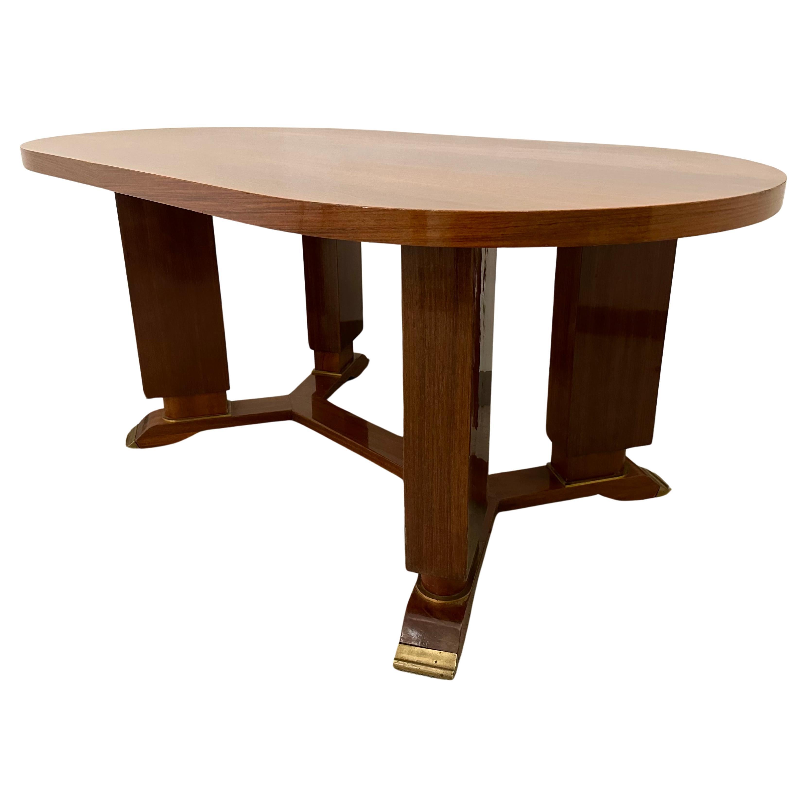 Jules Leleu, Art Deco Dining or Writing Table, Signed For Sale
