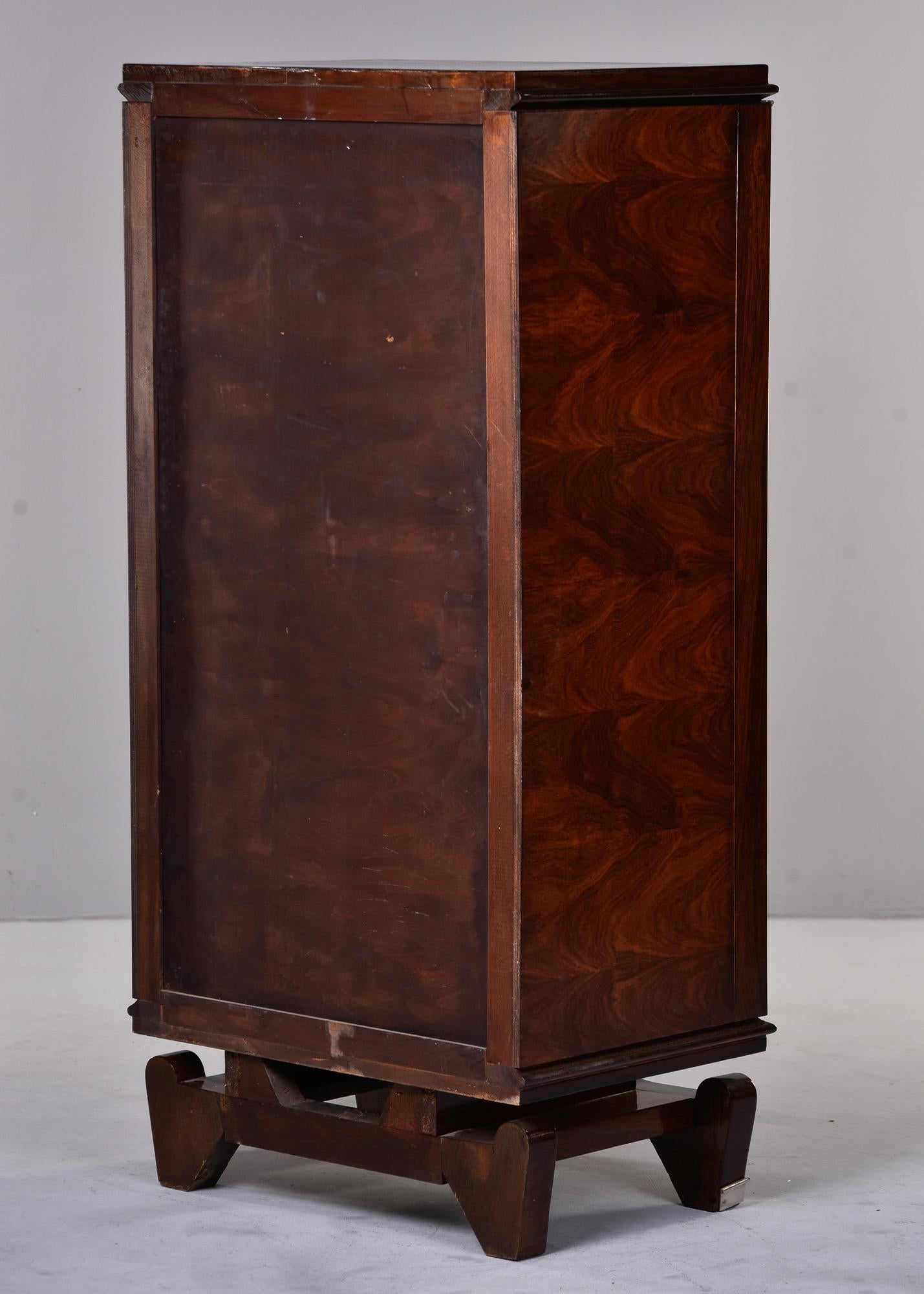 French Art Deco Palisandre Tall Cabinet with Mother of Pearl Inlay For Sale 6