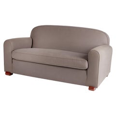 Jules Leleu, Art-Déco-Sofa mit abgerundeter Rückenlehne, französisch, 1930er Jahre