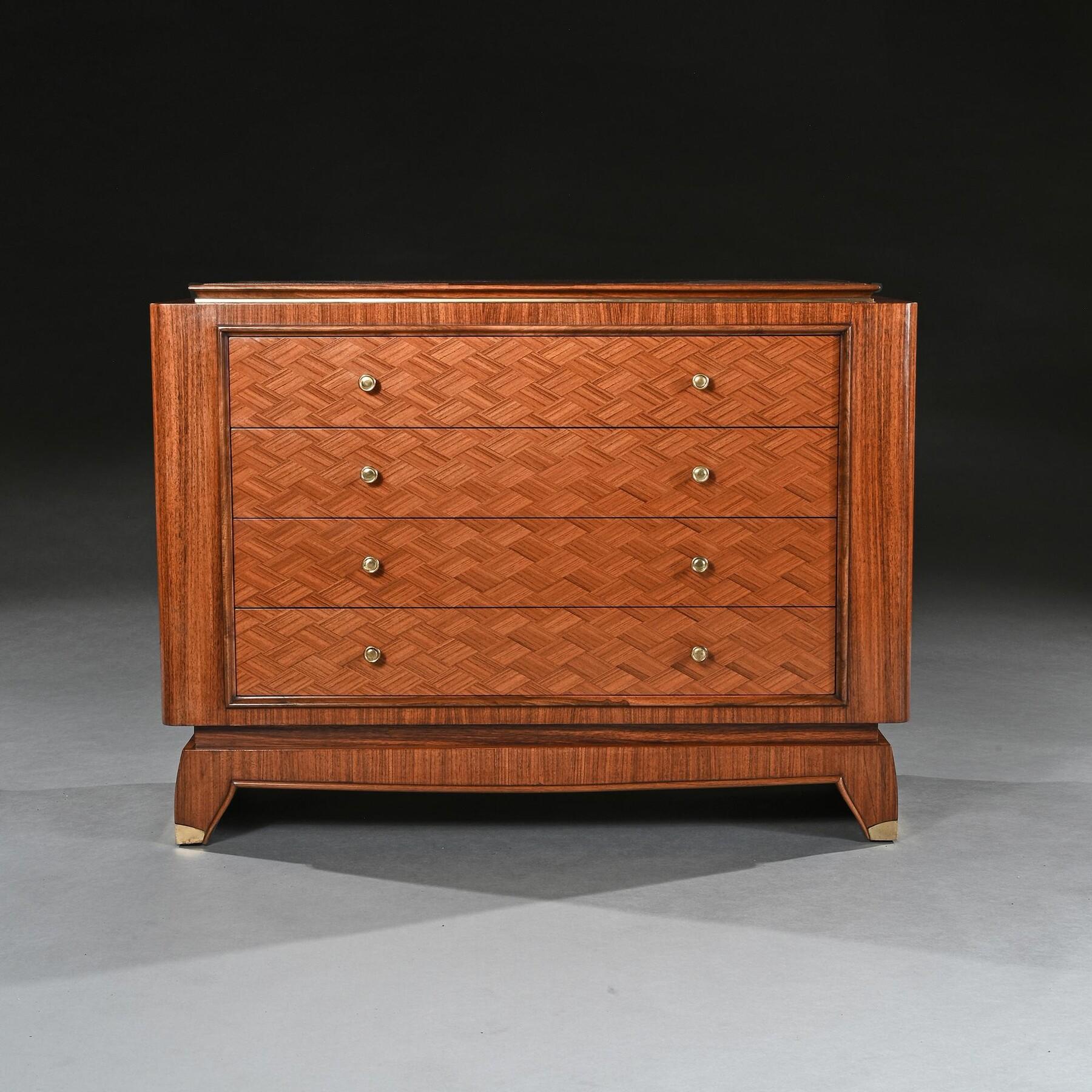 Jules Leleu Art Deco Walnut Commode Attributed to Jules Leleu 1