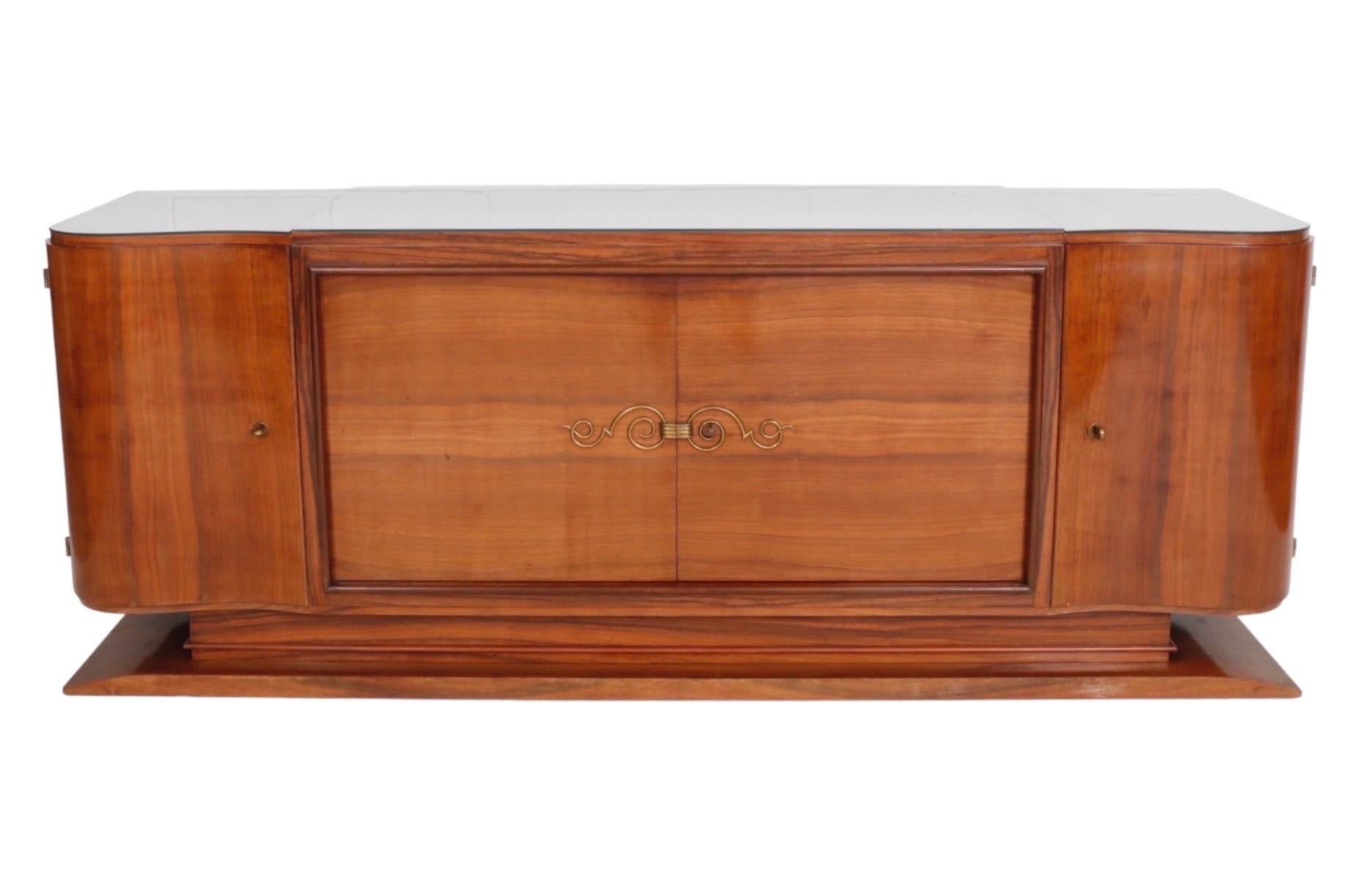 Jules Leleu Attributed Art Deco French Sideboard For Sale 9